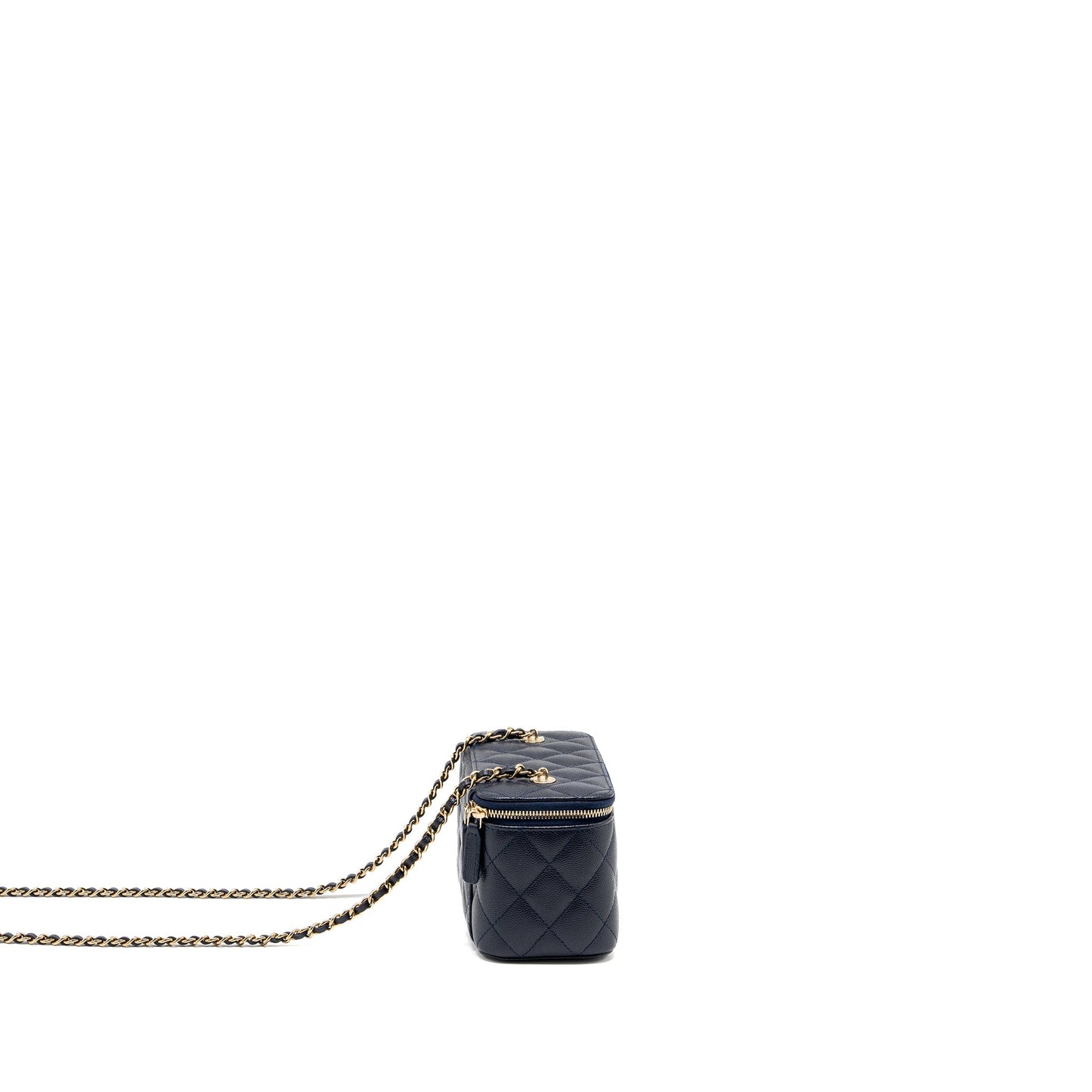 Chanel 23c long vanity case caviar navy LGHW (microchip)