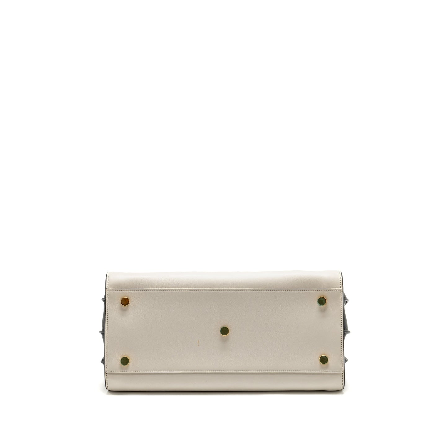 Saint Laurent /YSL Small Sac de Jour Tote Bag Calfskin White / Black GHW