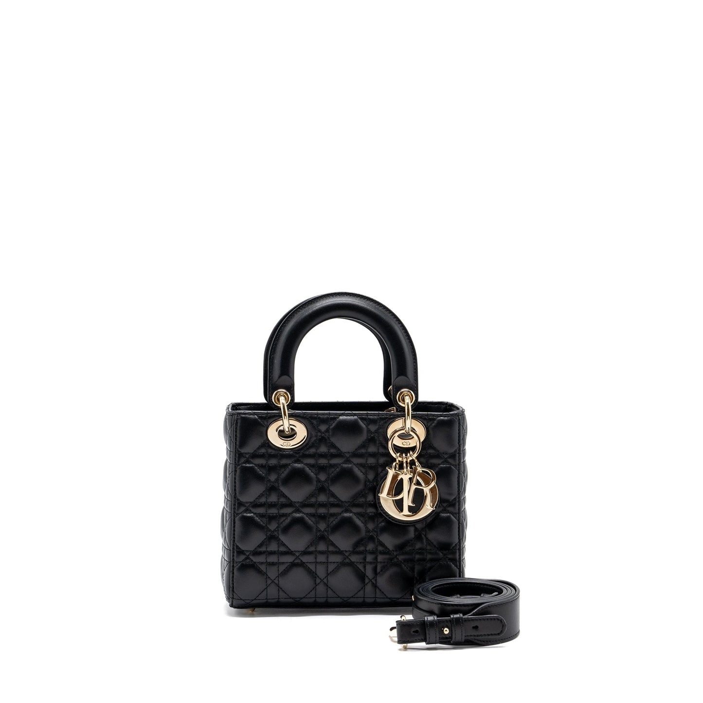 Luxury Dior My ABC Luxury Dior Small Lady Luxury Dior Bag Lambskin Black LGHW