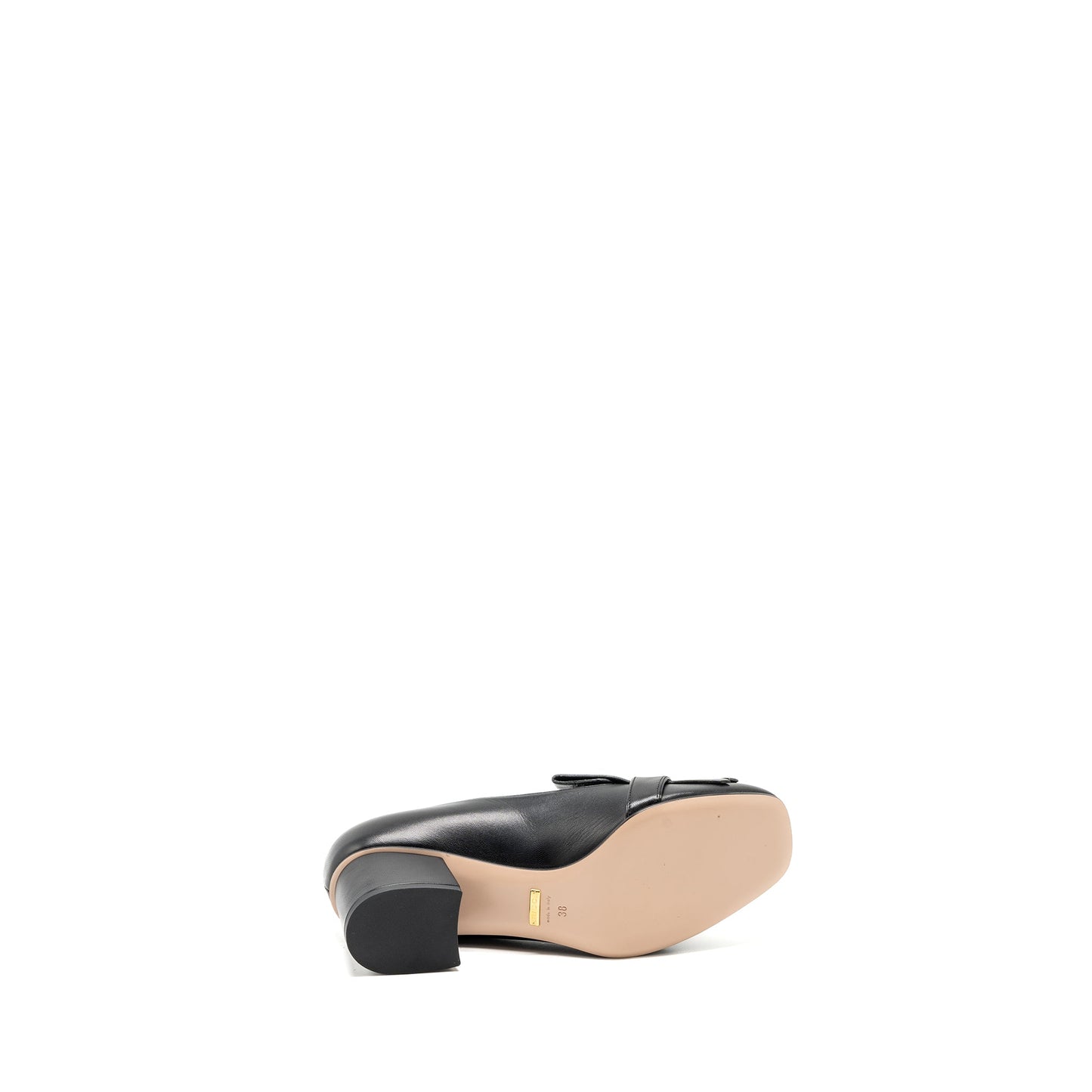 Gucci size 38 marmont loafer pumps calfskin black GHW