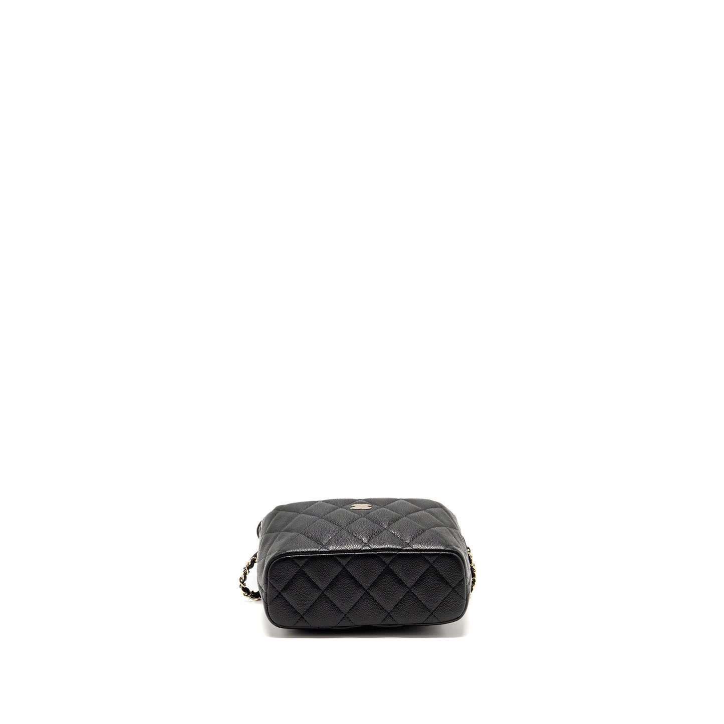 Chanel Quilted Hobo Bag with Chain Caviar Black LGHW (Microchip)