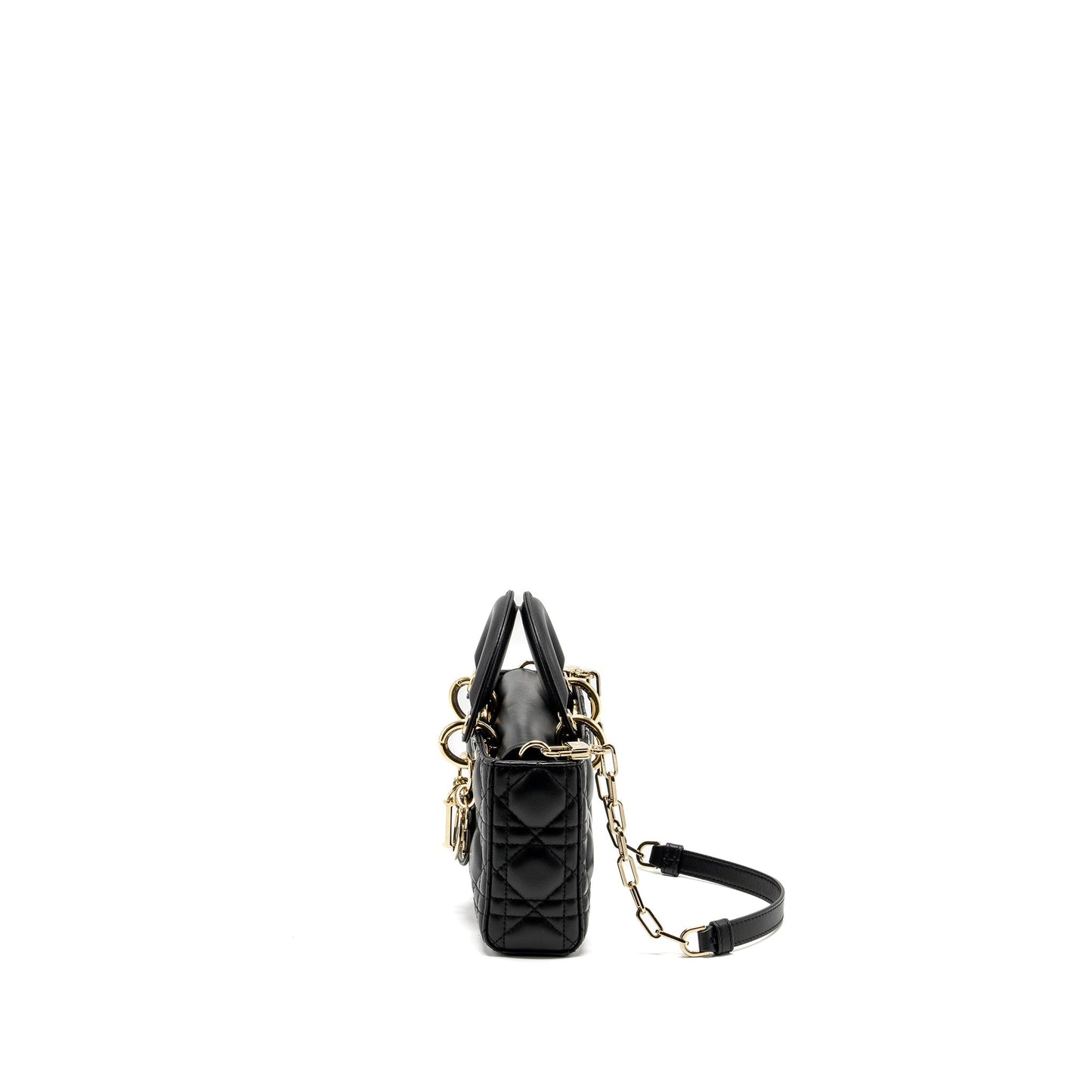 Luxury Dior lady D-Joy Small  Bag Lambskin Black LGHW
