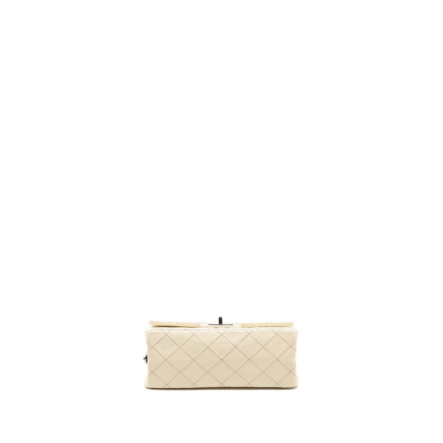 Chanel Mini 2.55 Reissue Flap Bag Aged Calfskin Creamy White With Ruthenium Hardware