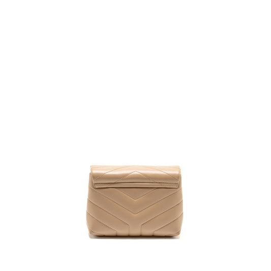 Saint Laurent/YSL Mini Toy Loulou Strap Bag Calfskin Dark Beige GHW