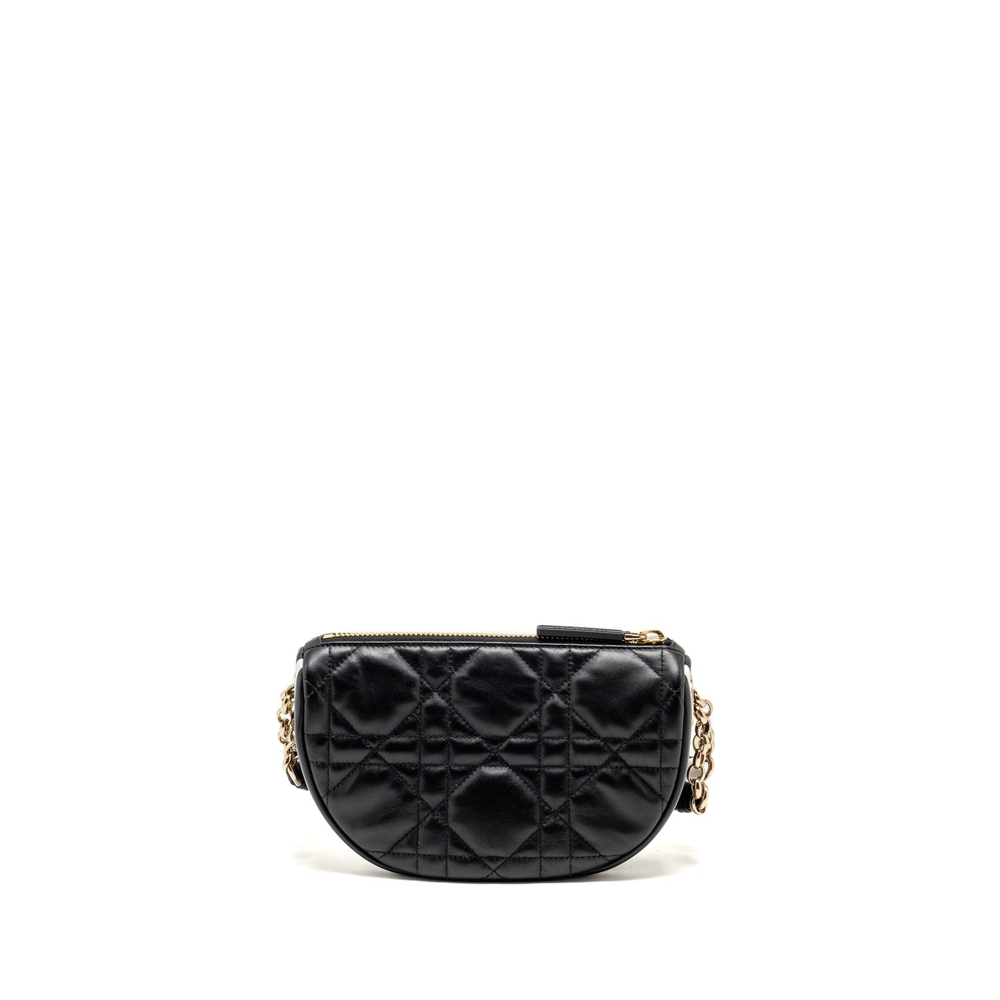 Luxury Dior Small Vibe Hobo Bag Cannage Lambskin Black/White LGHW