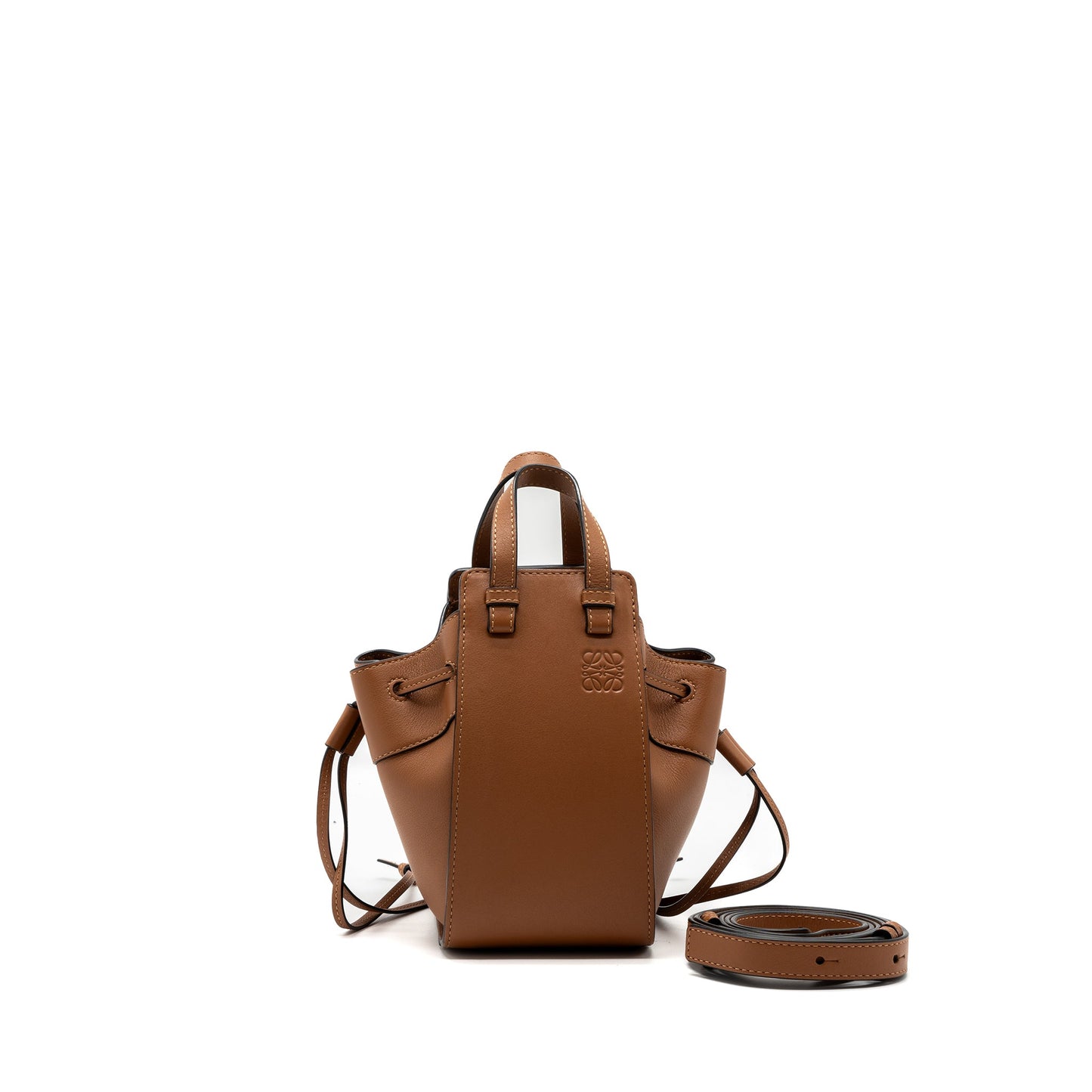 Loewe Mini Hammock Drawstring Bag Calfskin Tan SHW