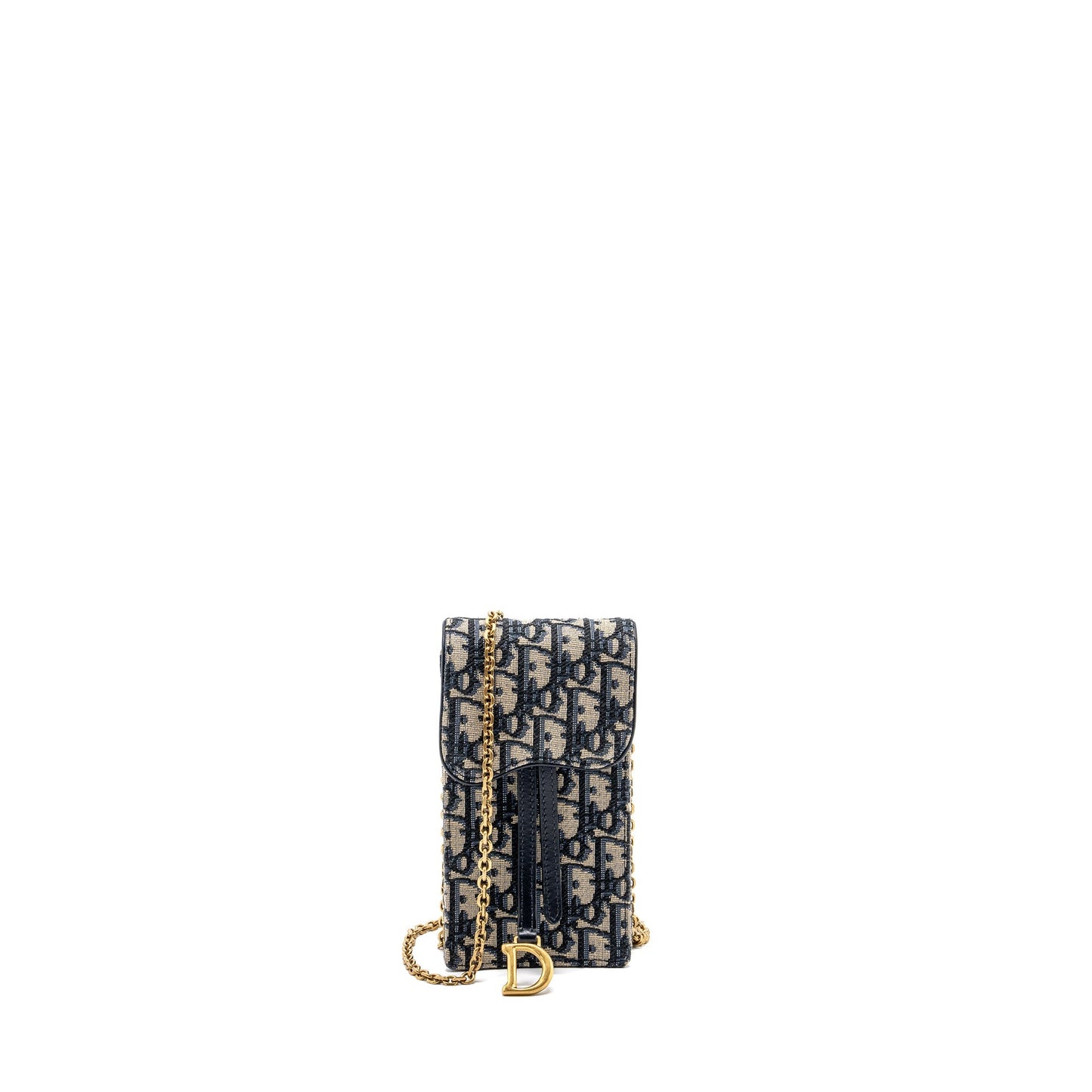Luxury Dior Saddle Phone Pouch Luxury Dior Oblique Jacquard Blue GHW