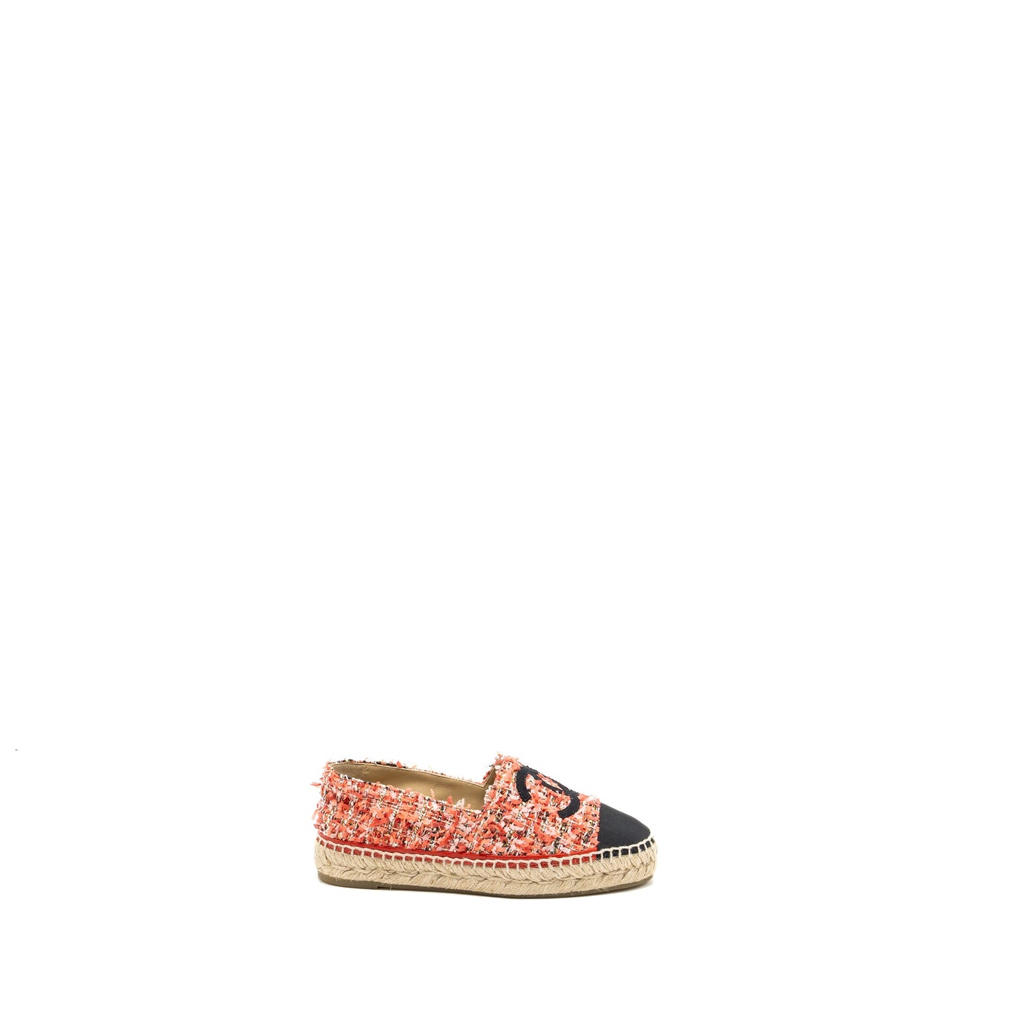 Chanel Size 35 Espadrilles tweed pink / black