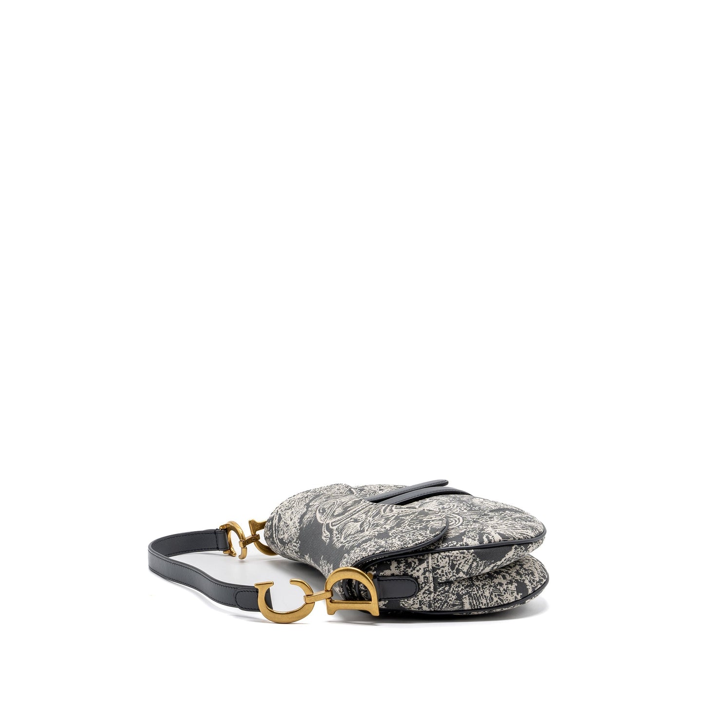 Luxury Dior saddle bag toile de jouy canvas / leather grey GHW