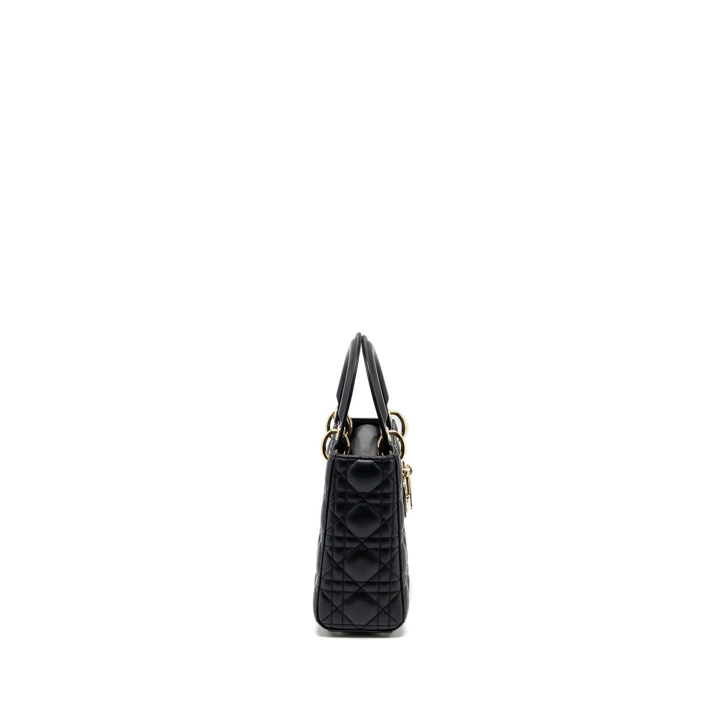 Luxury Dior Small Lady Luxury Dior Bag Lambskin Black LGHW
