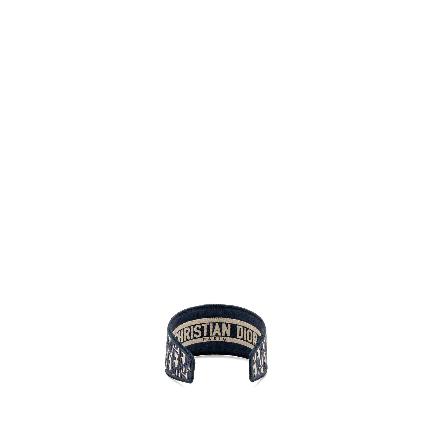 Luxury Dior Hair Band Blue Oblique Embroidery
