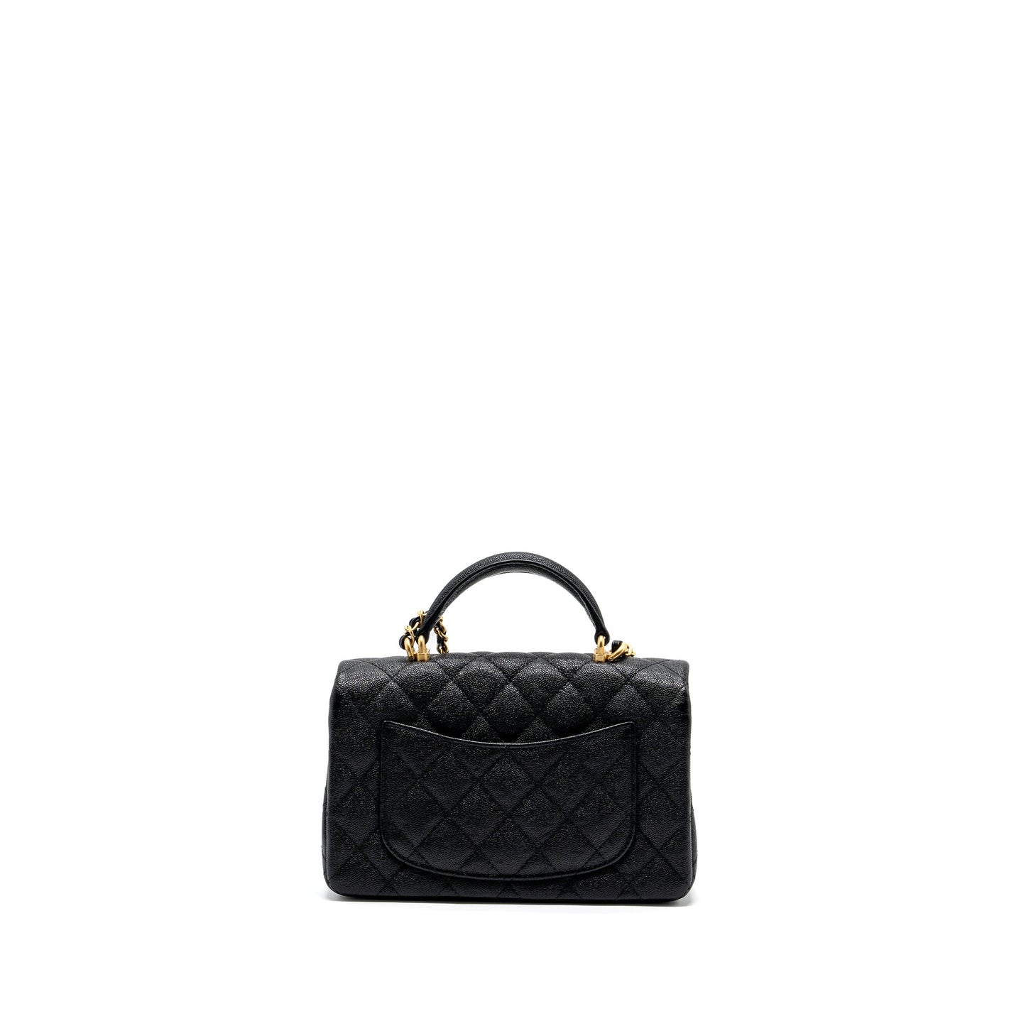 Chanel top handle mini rectangular flap bag caviar black GHW