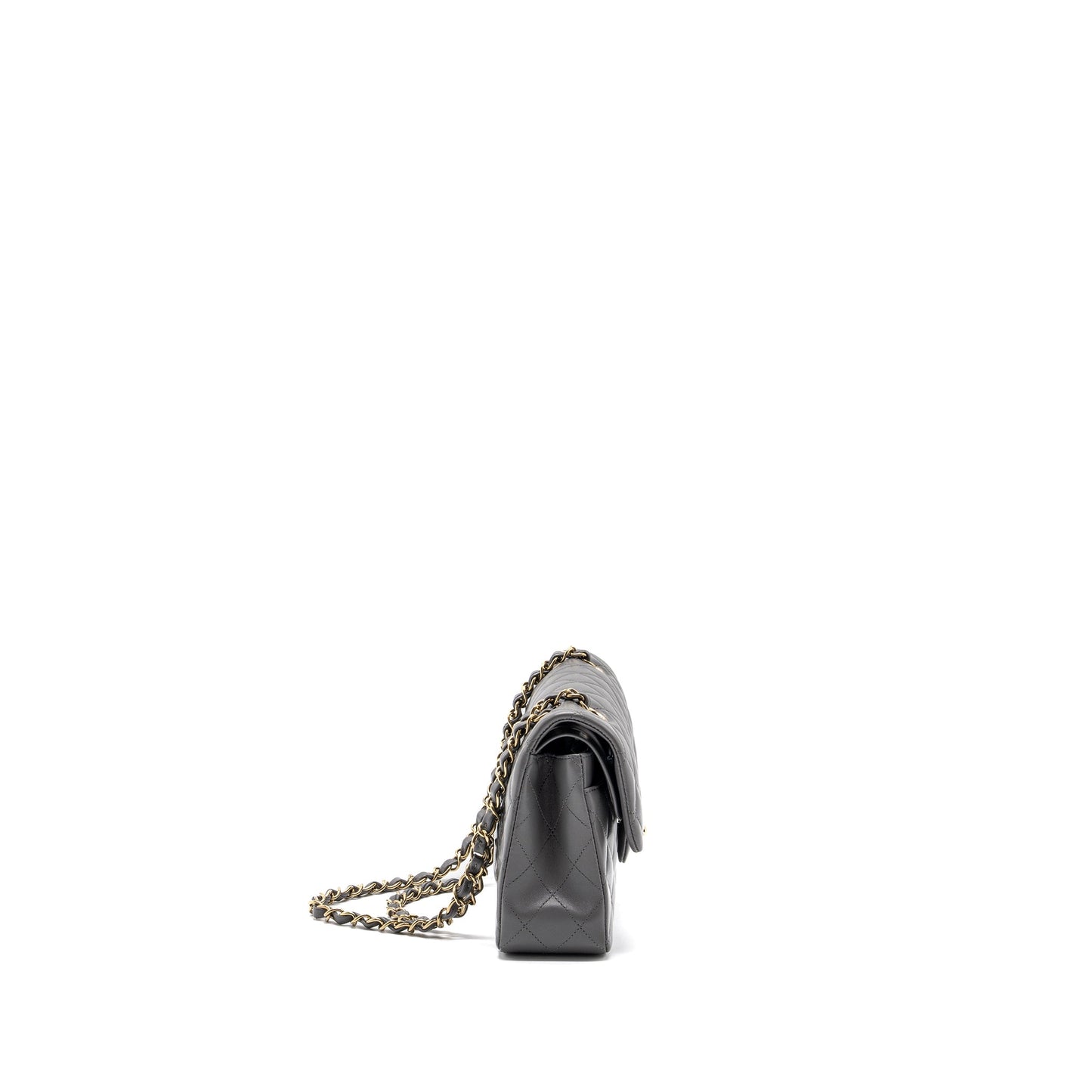 Chanel small classic double flap bag lambskin 22A grey LGHW (microchip)