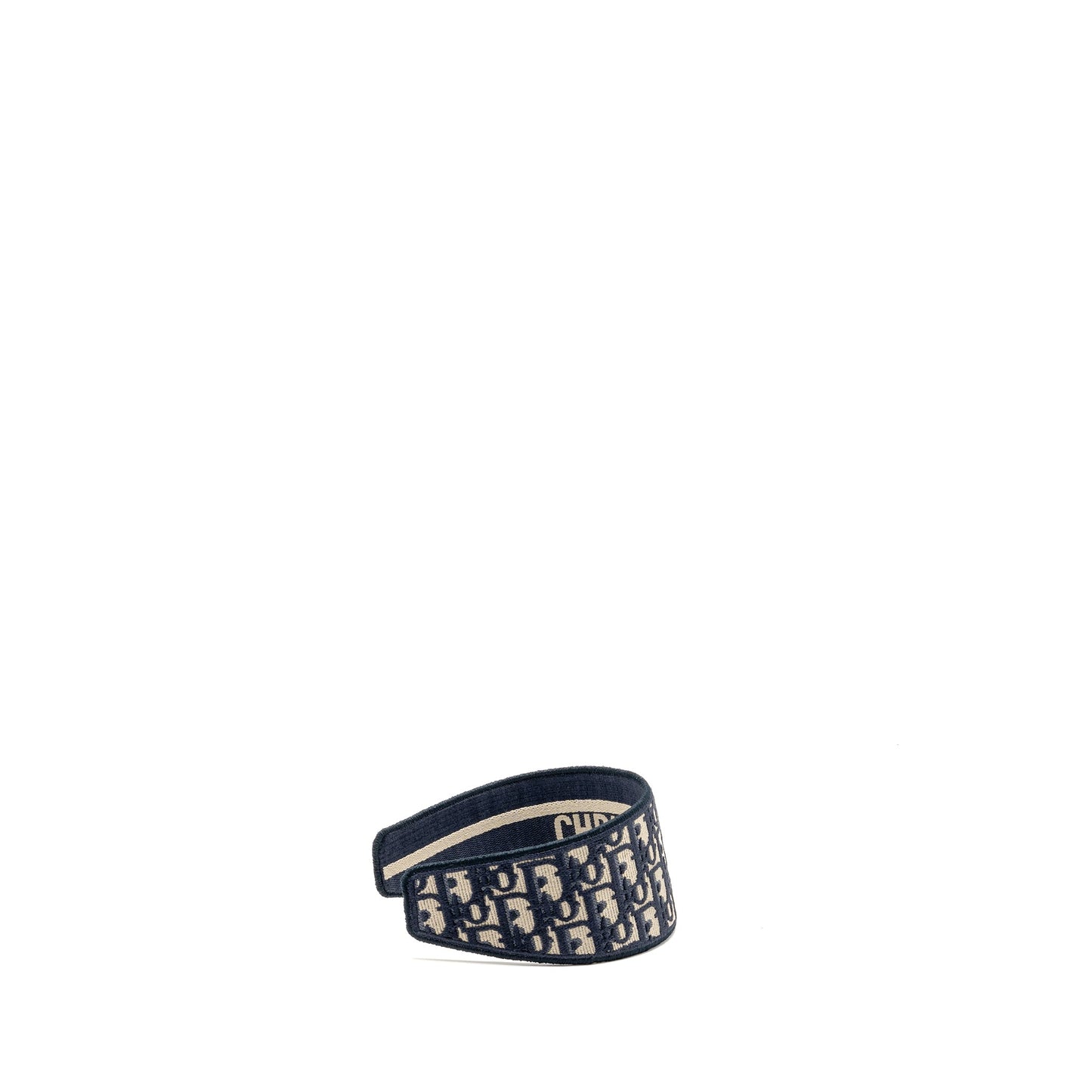 Luxury Dior Hair Band Blue Oblique Embroidery