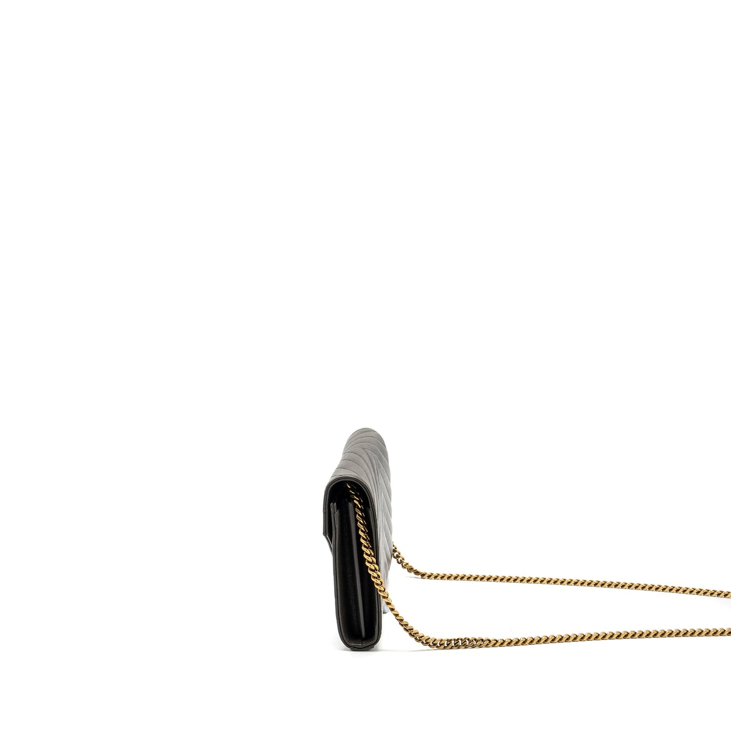 Saint Laurent/YSL Envelop Chain Bag Grained Calfskin Dark Green GHW