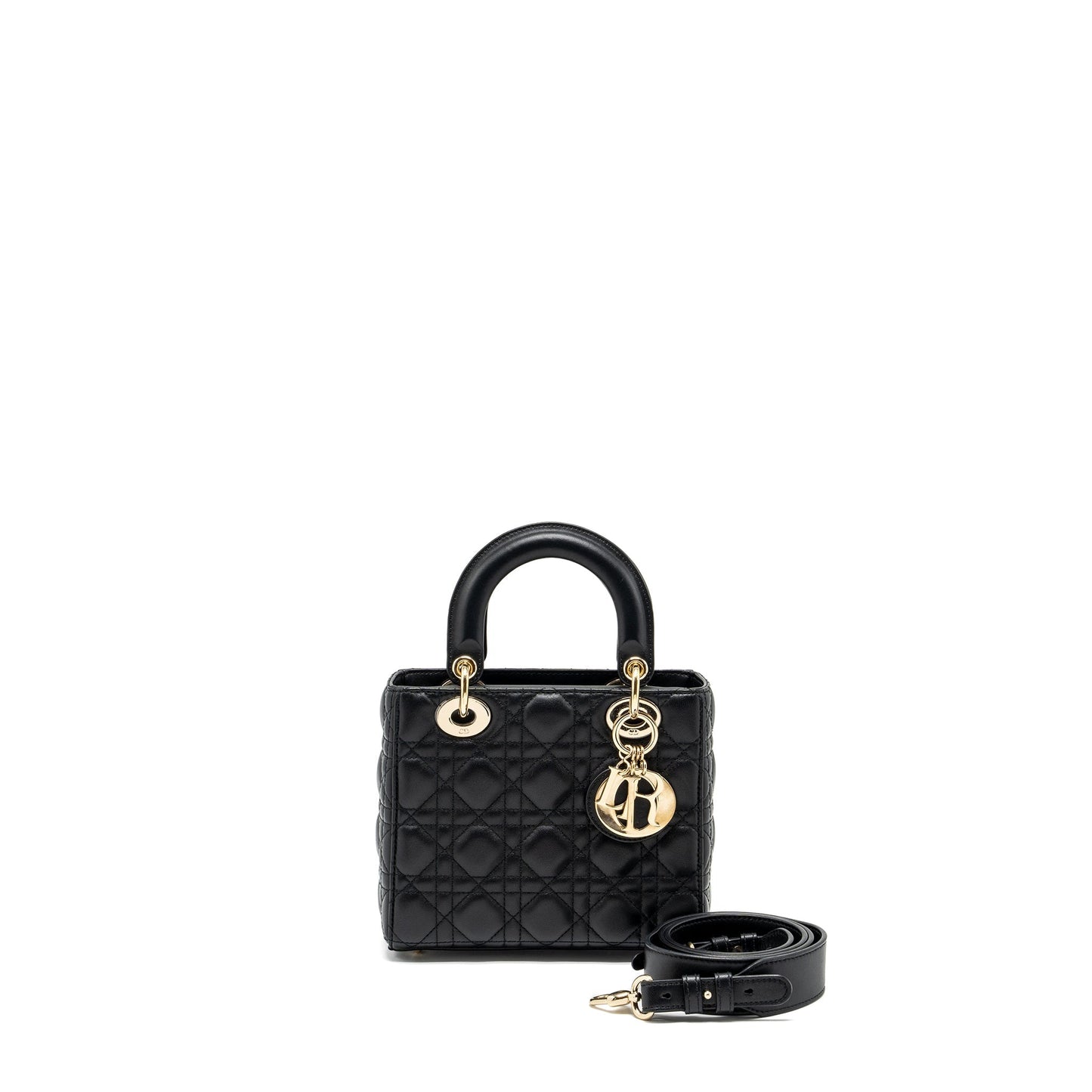 Luxury Dior Small Lady Luxury Dior Bag Lambskin Black LGHW