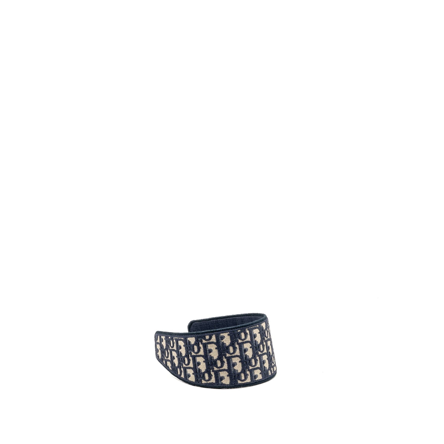 Luxury Dior Hair Band Blue Oblique Embroidery
