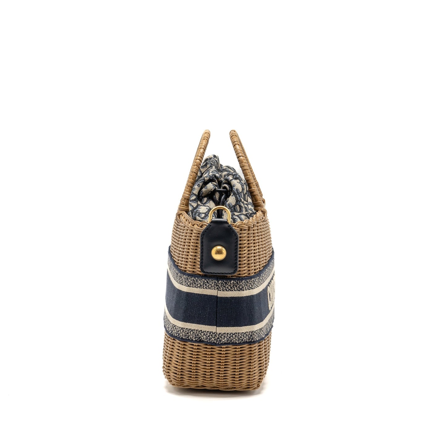 Luxury Dior Wicker Basket Shoulder Bag Blue Luxury Dior Oblique Jacquard GHW