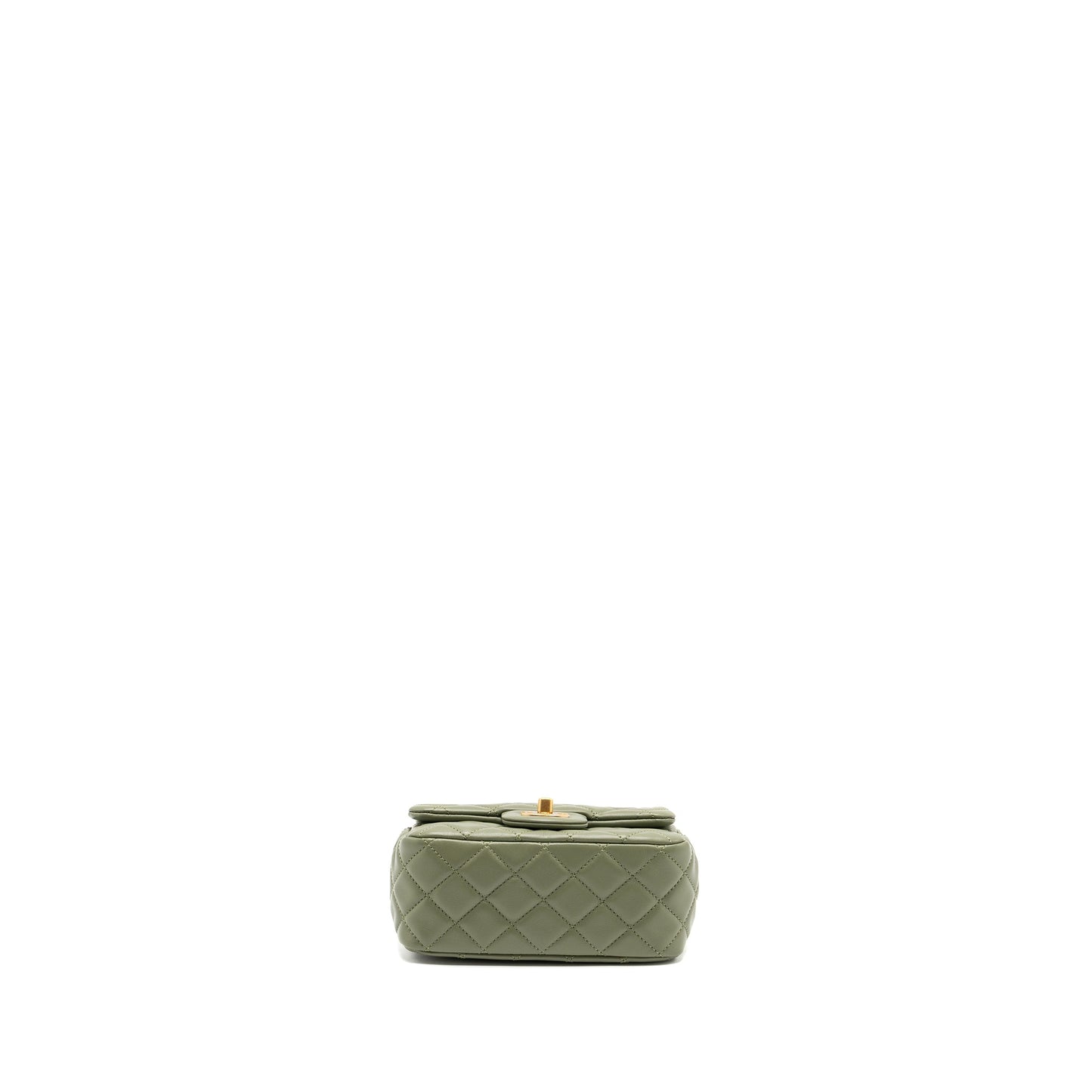 Chanel pearl crush mini square flap bag lambskin green GHW (microchip)