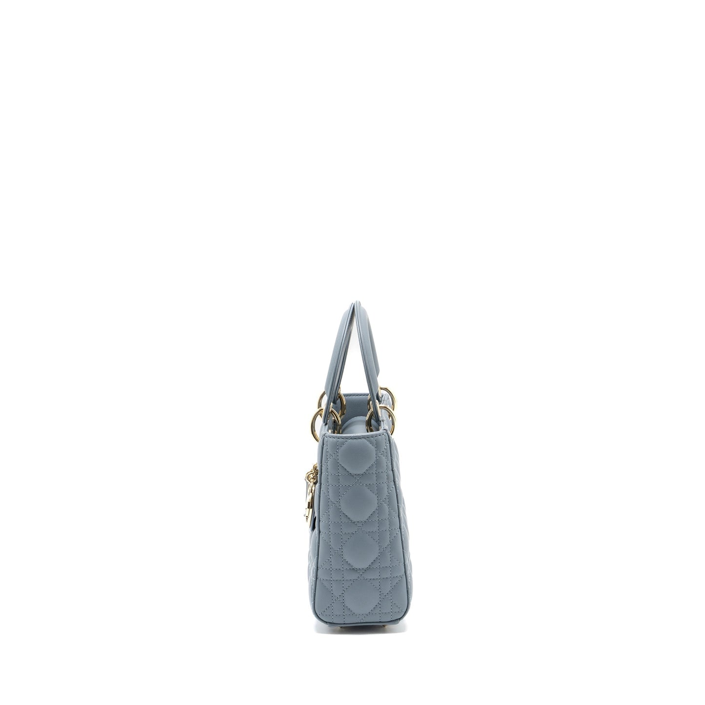 Luxury Dior My ABC Small Lady Luxury Dior Lambskin Light Blue LGHW