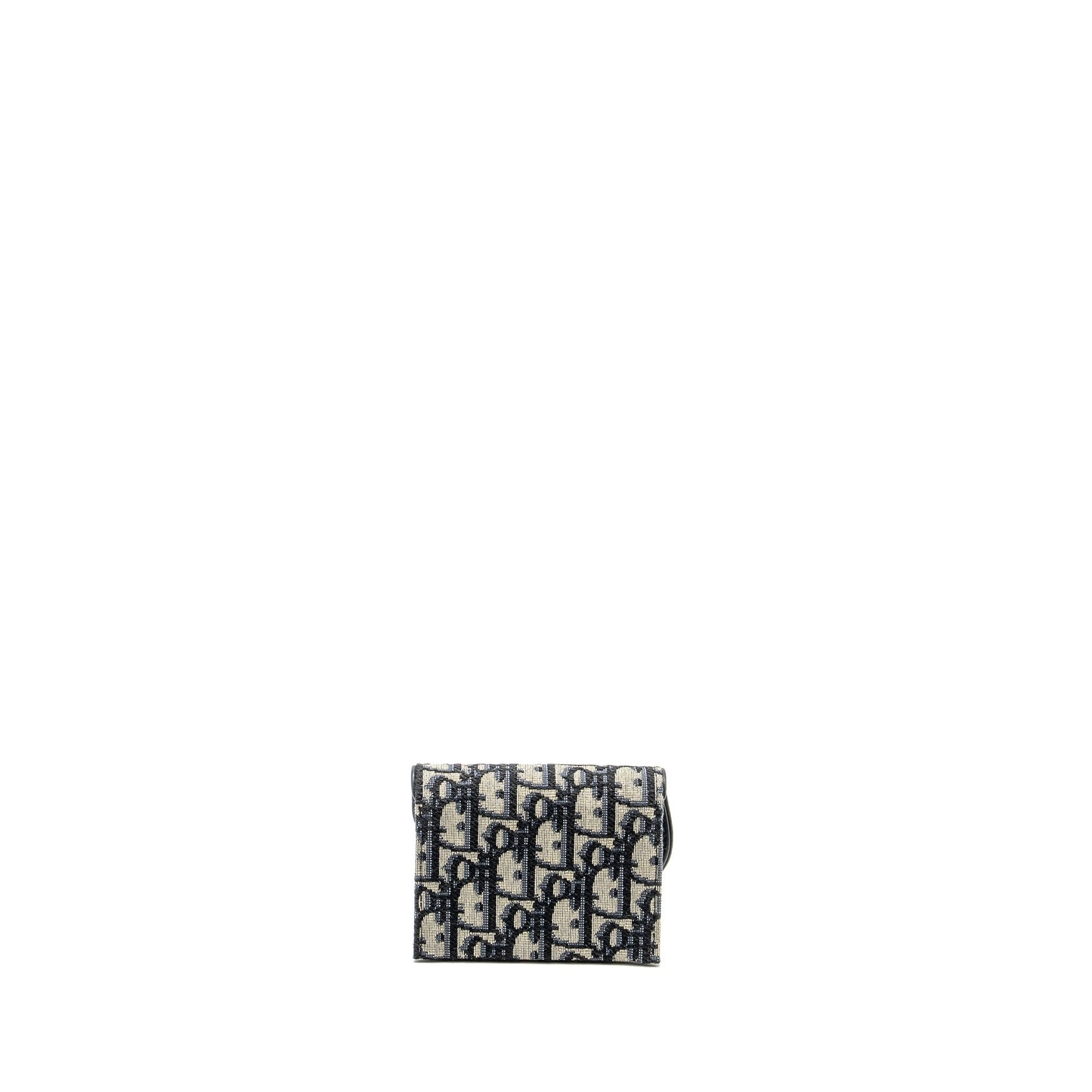 Luxury Dior Saddle Jasmine Gusset Card Holder Luxury Dior Oblique Jacquard Blue GHW
