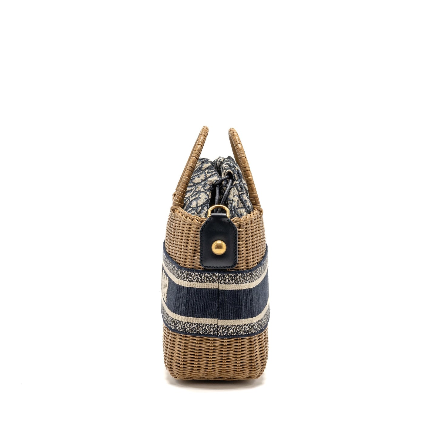 Luxury Dior Wicker Basket Shoulder Bag Blue Luxury Dior Oblique Jacquard GHW