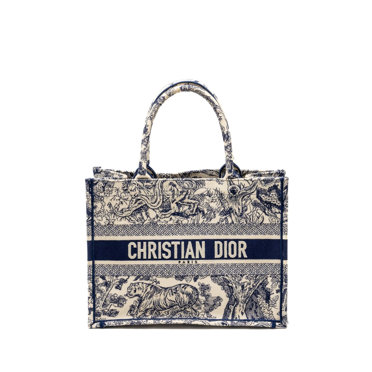 Luxury Dior Medium Book tote Toile de Jouy Embroidery