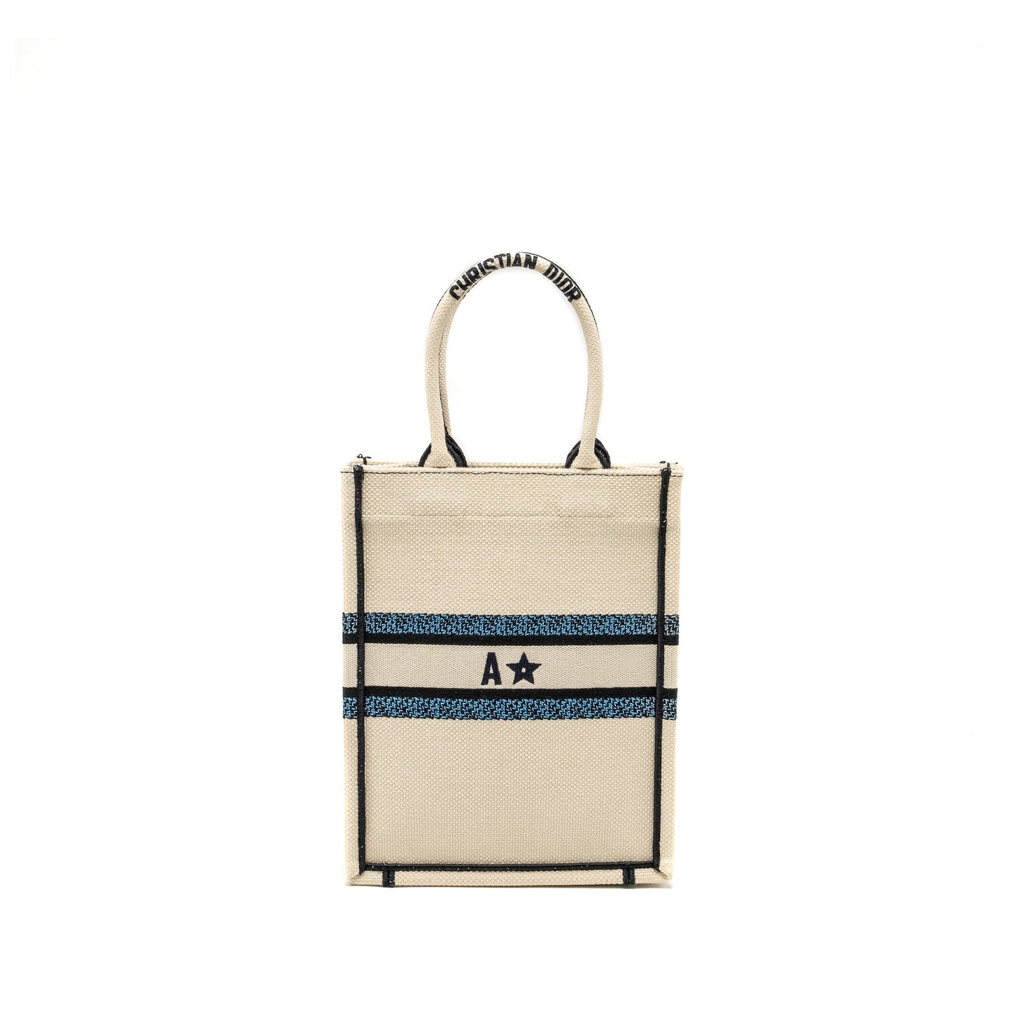 Luxury Dior Vertical Booktote Lucky Star Embroidery White/Multicolour