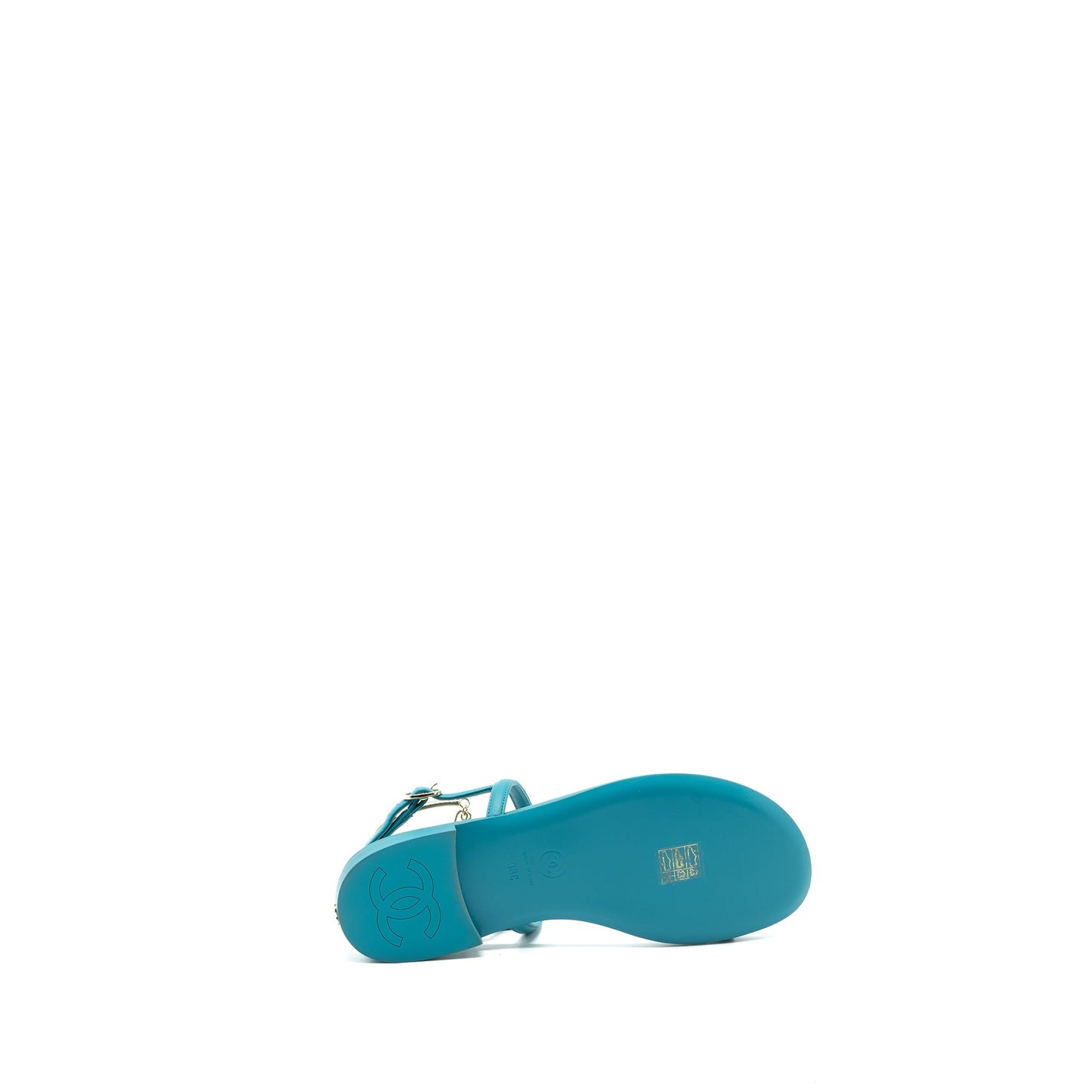 Chanel Size 38 Sandals Leather Green LGHW
