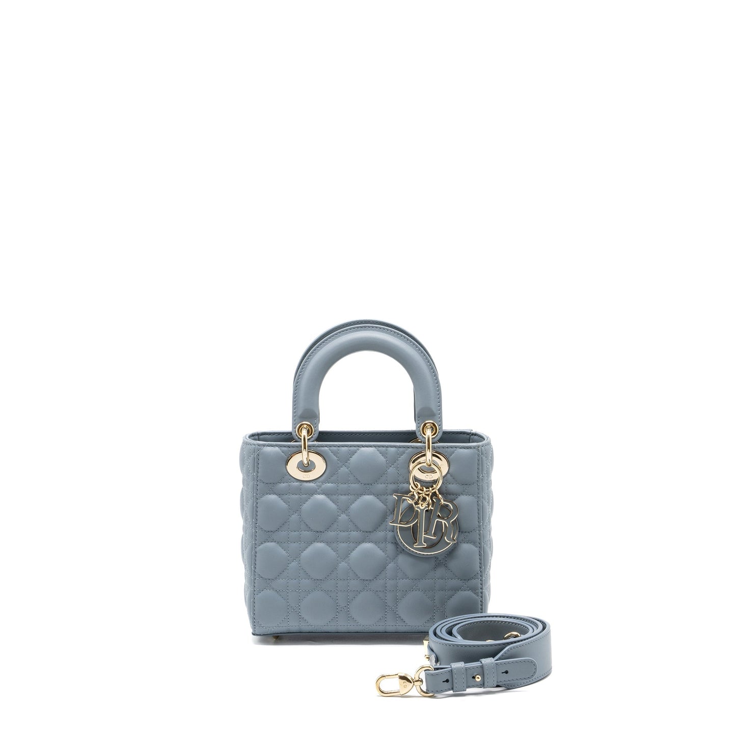 Luxury Dior My ABC Small Lady Luxury Dior Lambskin Light Blue LGHW