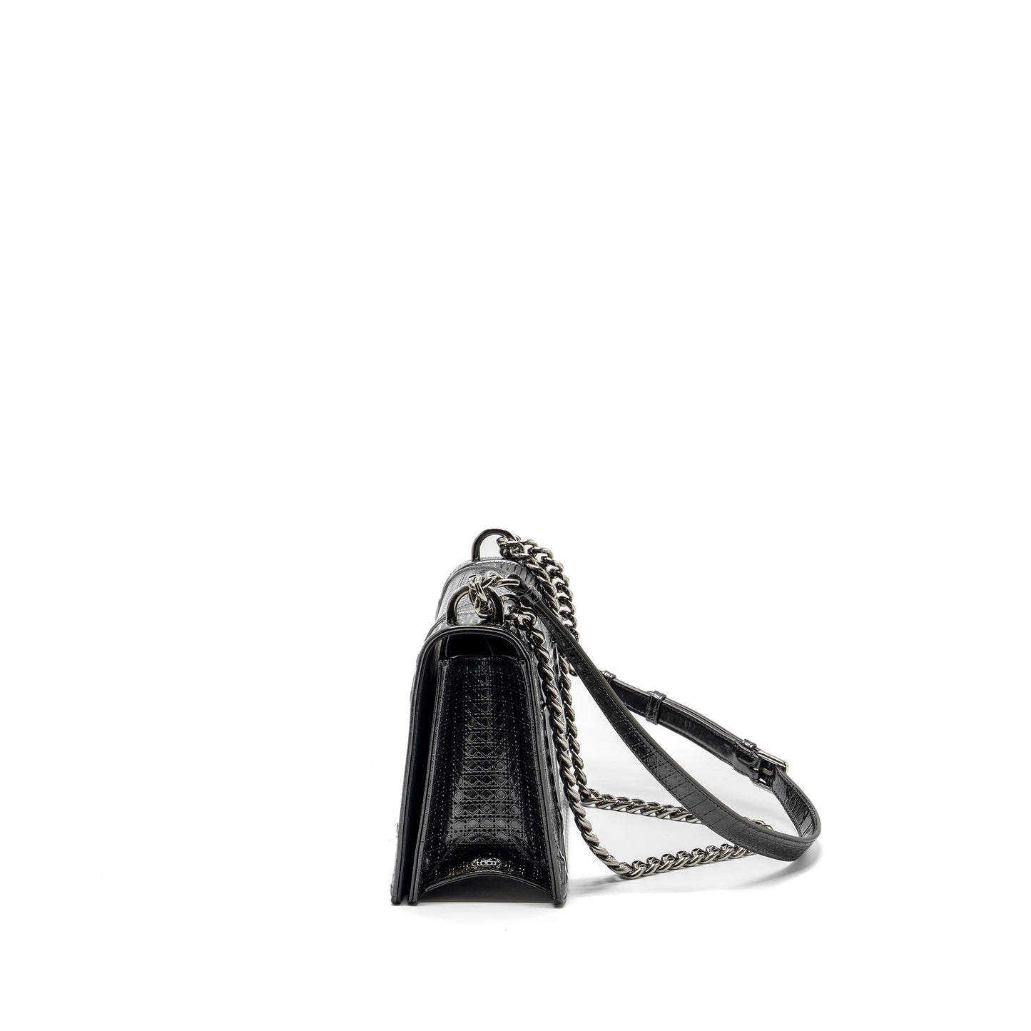 Luxury Dior medium Luxury Diorama calfskin metallic silver SHW