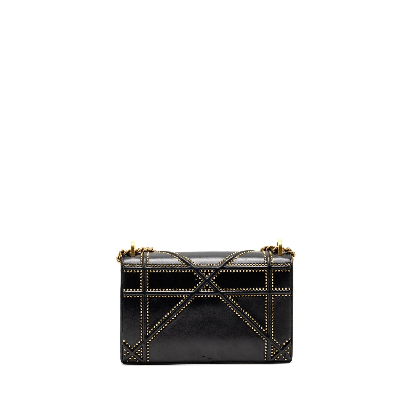 Luxury Dior Medium Studded Luxury Diorama Lambskin Black GHW