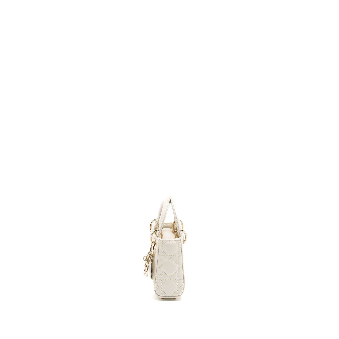 Luxury Dior micro lady Luxury Dior bag lambskin white LGHW