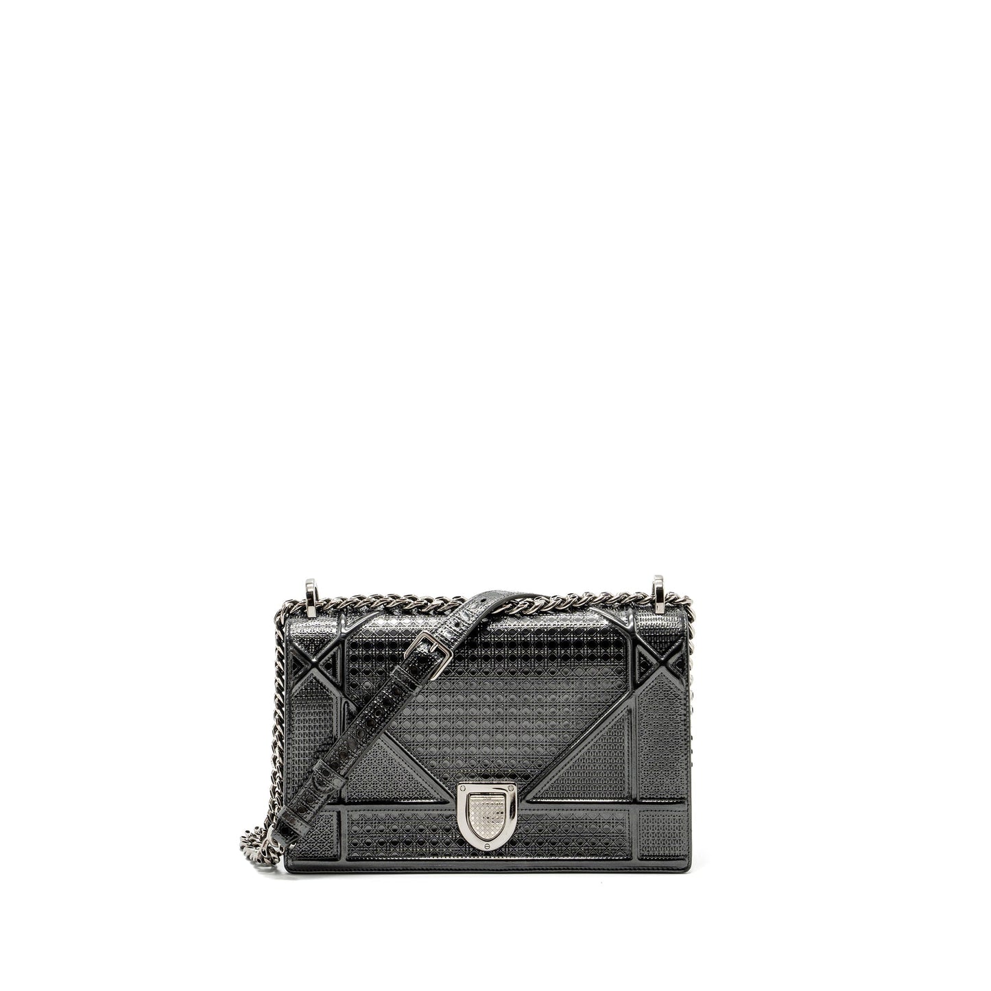 Luxury Dior medium Luxury Diorama calfskin metallic silver SHW