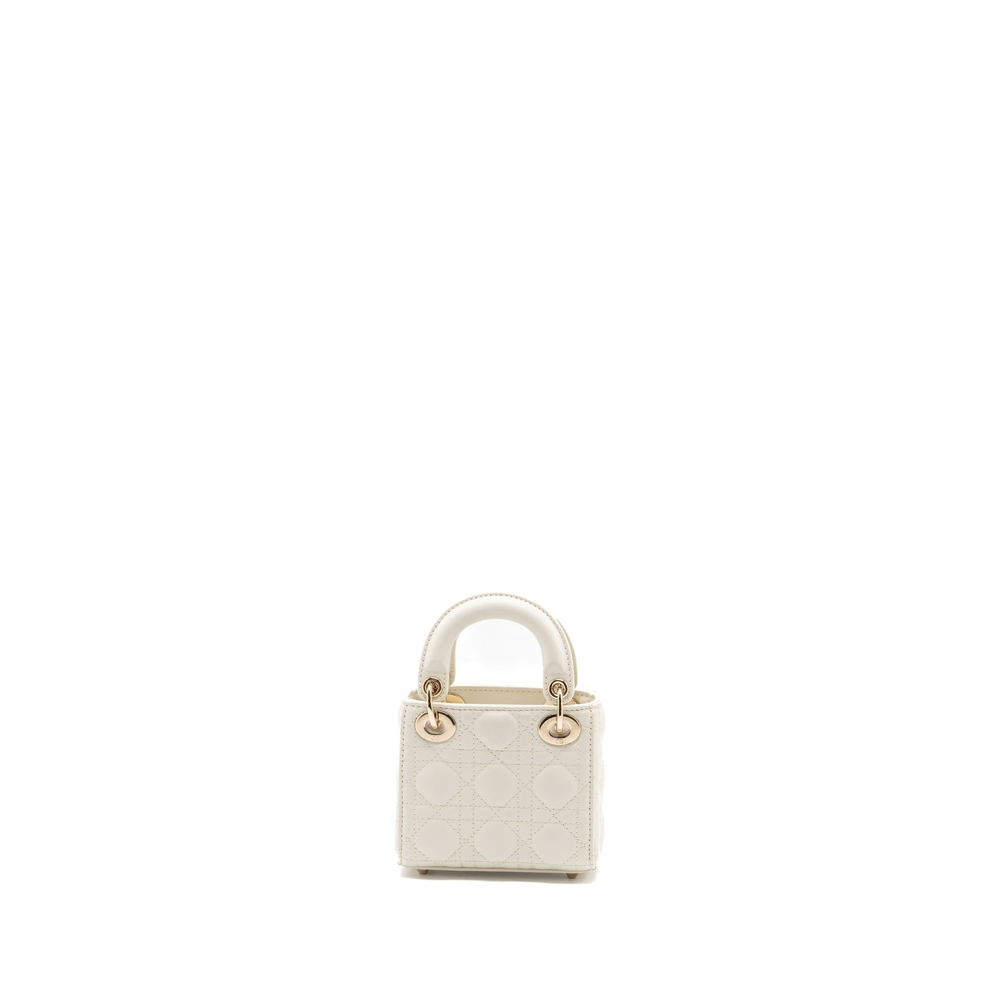 Luxury Dior micro lady Luxury Dior bag lambskin white LGHW