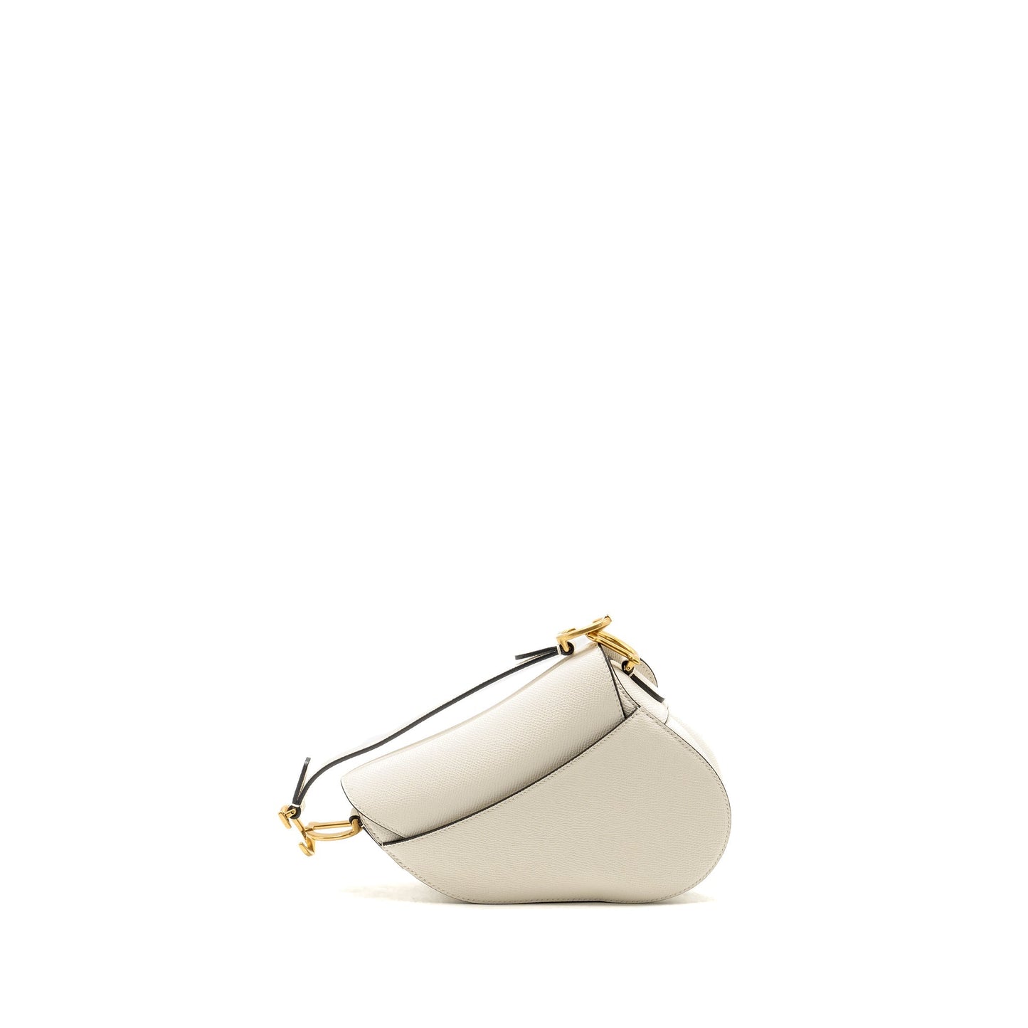 Luxury Dior Mini Saddle Bag Calfskin White GHW