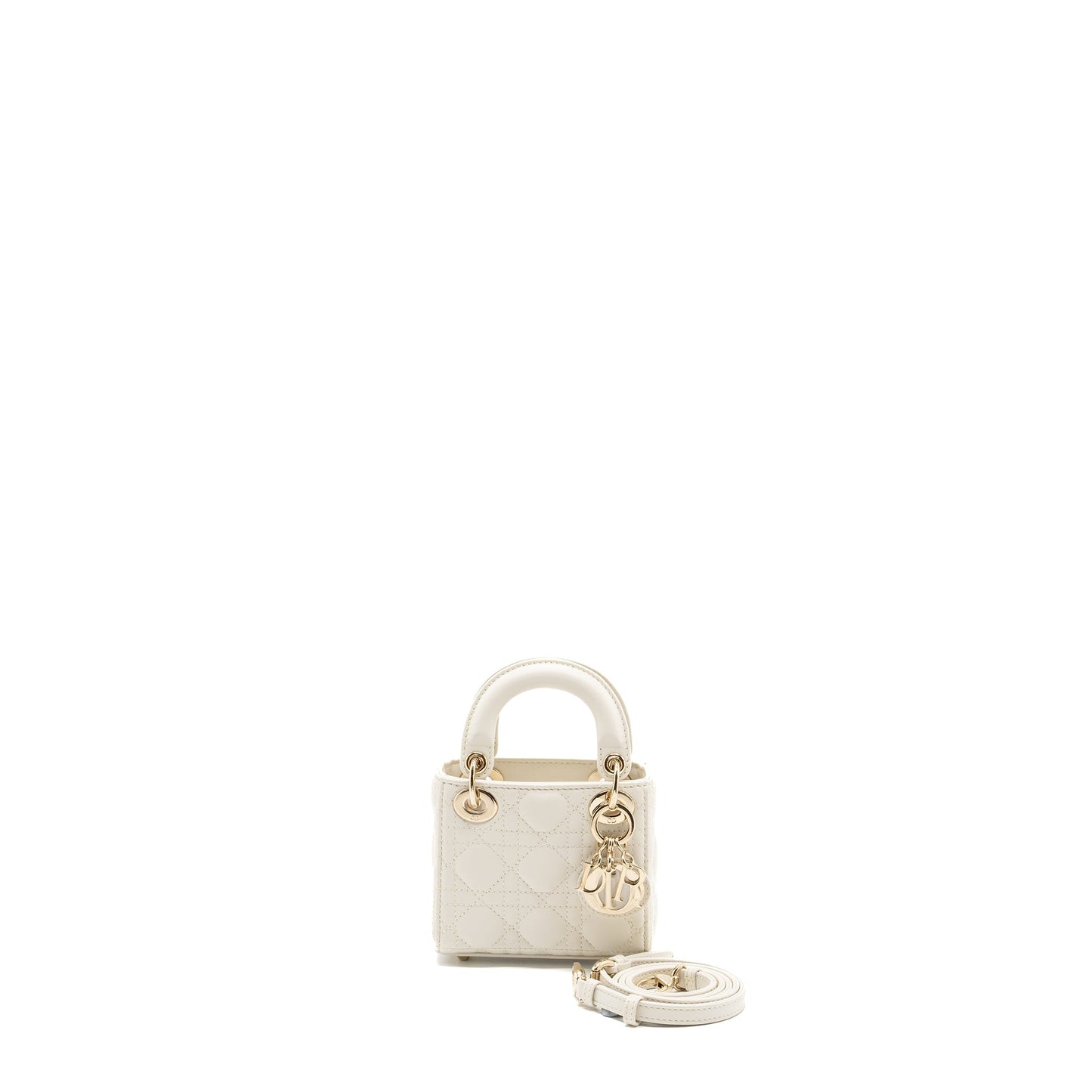 Luxury Dior micro lady Luxury Dior bag lambskin white LGHW