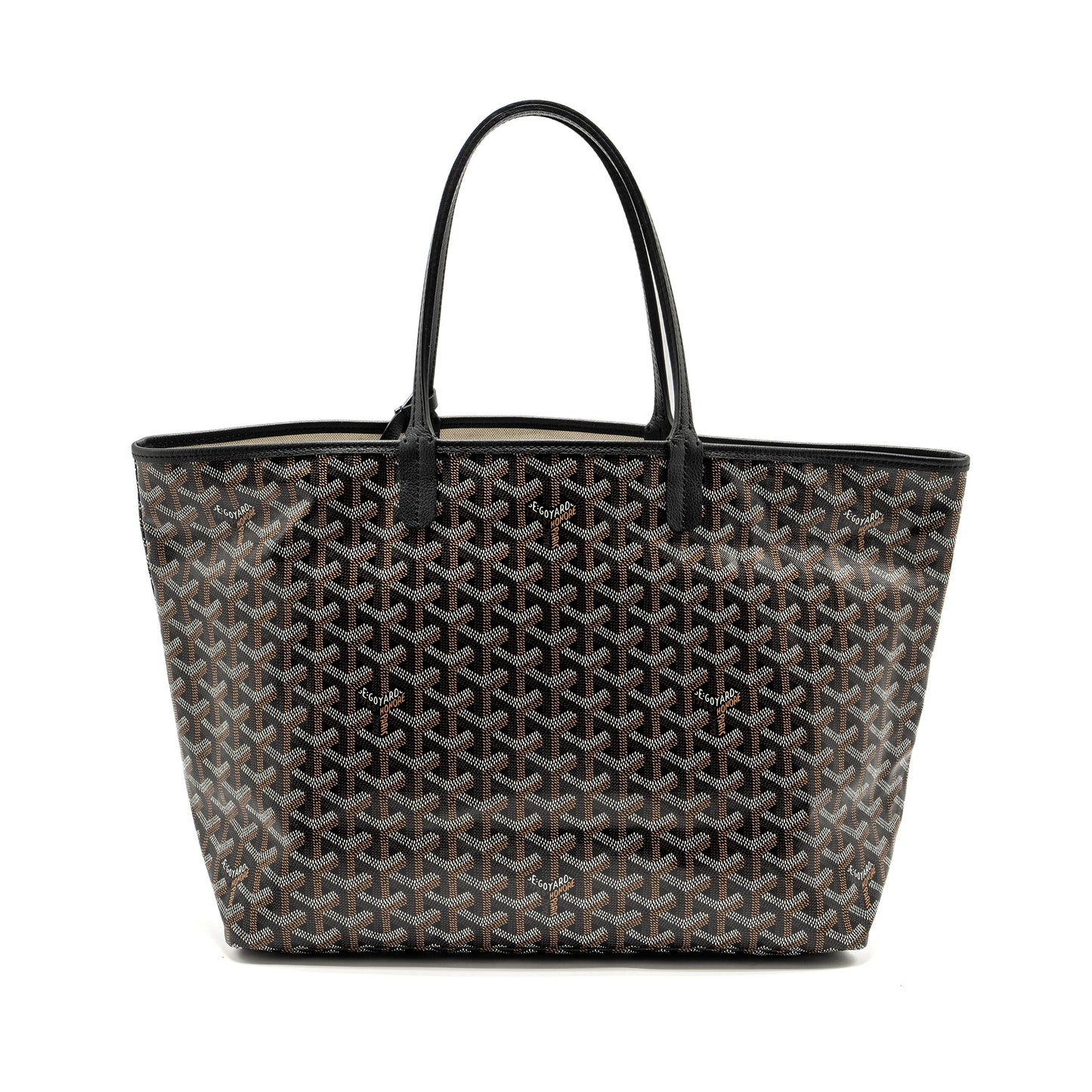 Goyard Saint Louis PM Tote Bag Goyardine Canvas / Calfskin Black SHW