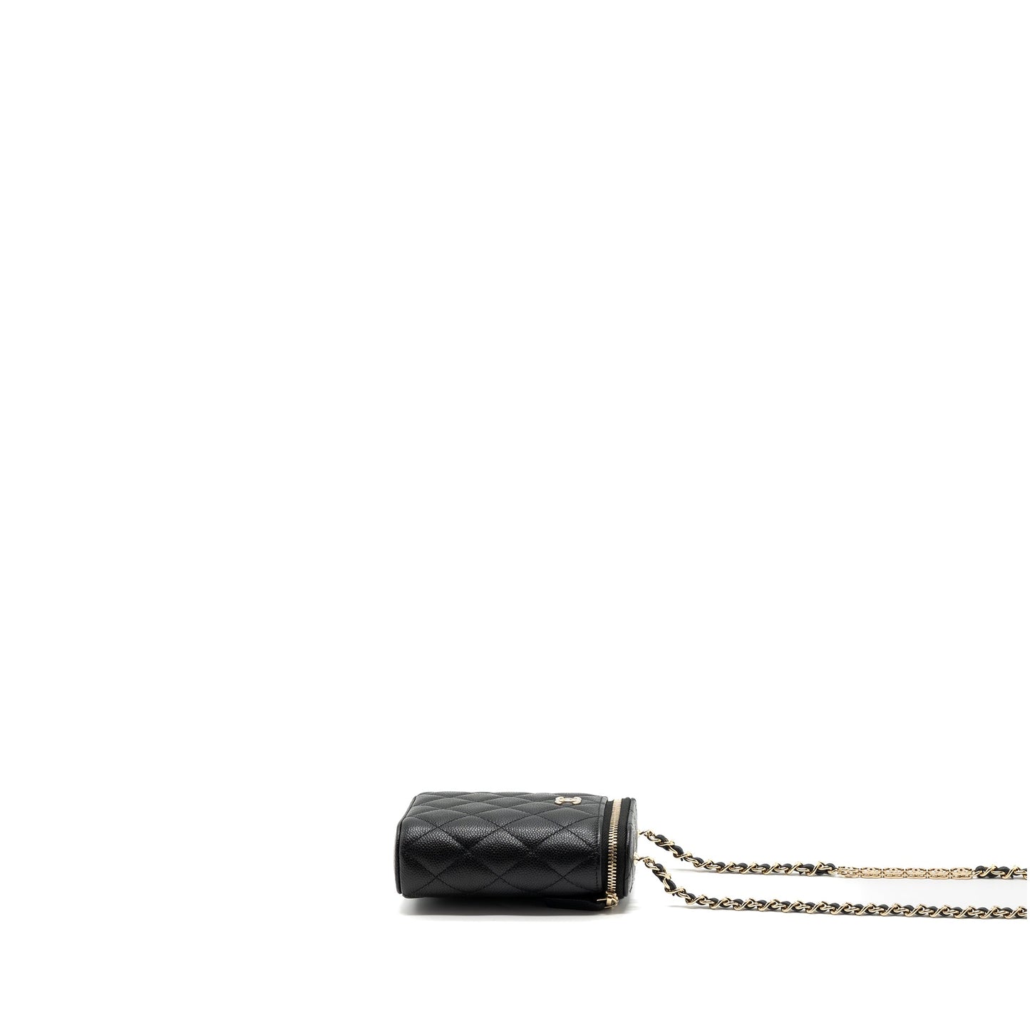 Chanel Vanity Case With Detailed Chain Caviar Black LGHW