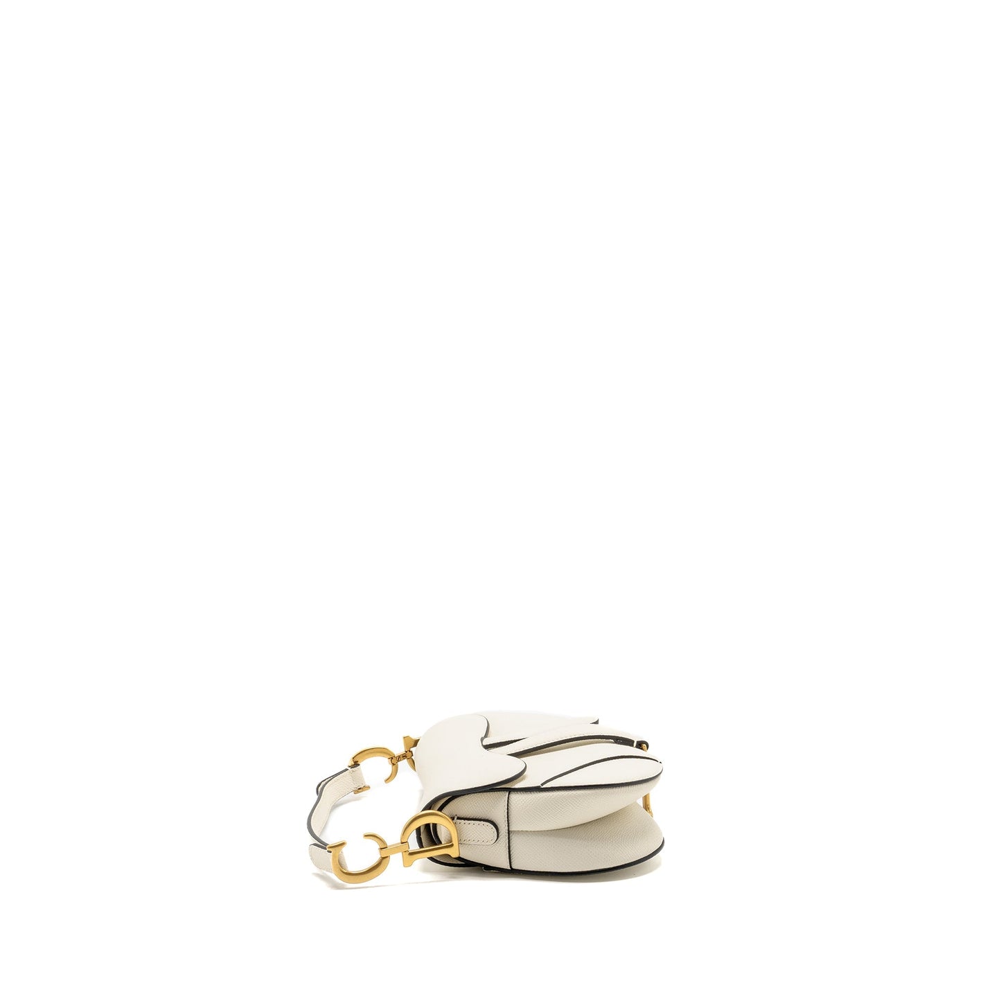 Luxury Dior Mini Saddle Bag Calfskin White GHW
