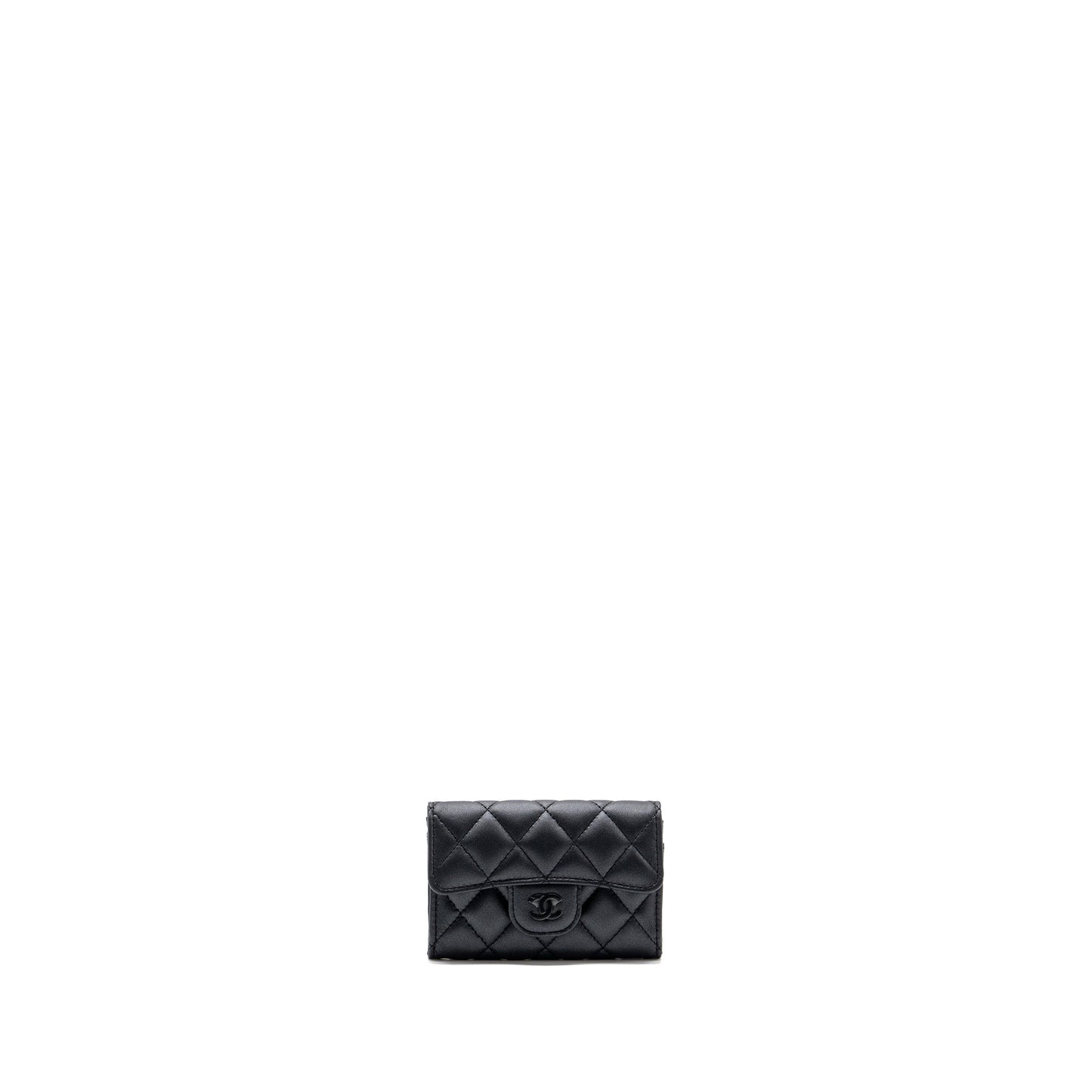 Chanel Classic Flap Card Holder Lambskin So Black SHW (microchip)