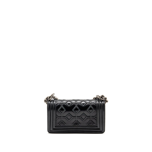 Chanel Small Boy Bag Arabesque Calfskin Black Ruthenium SHW