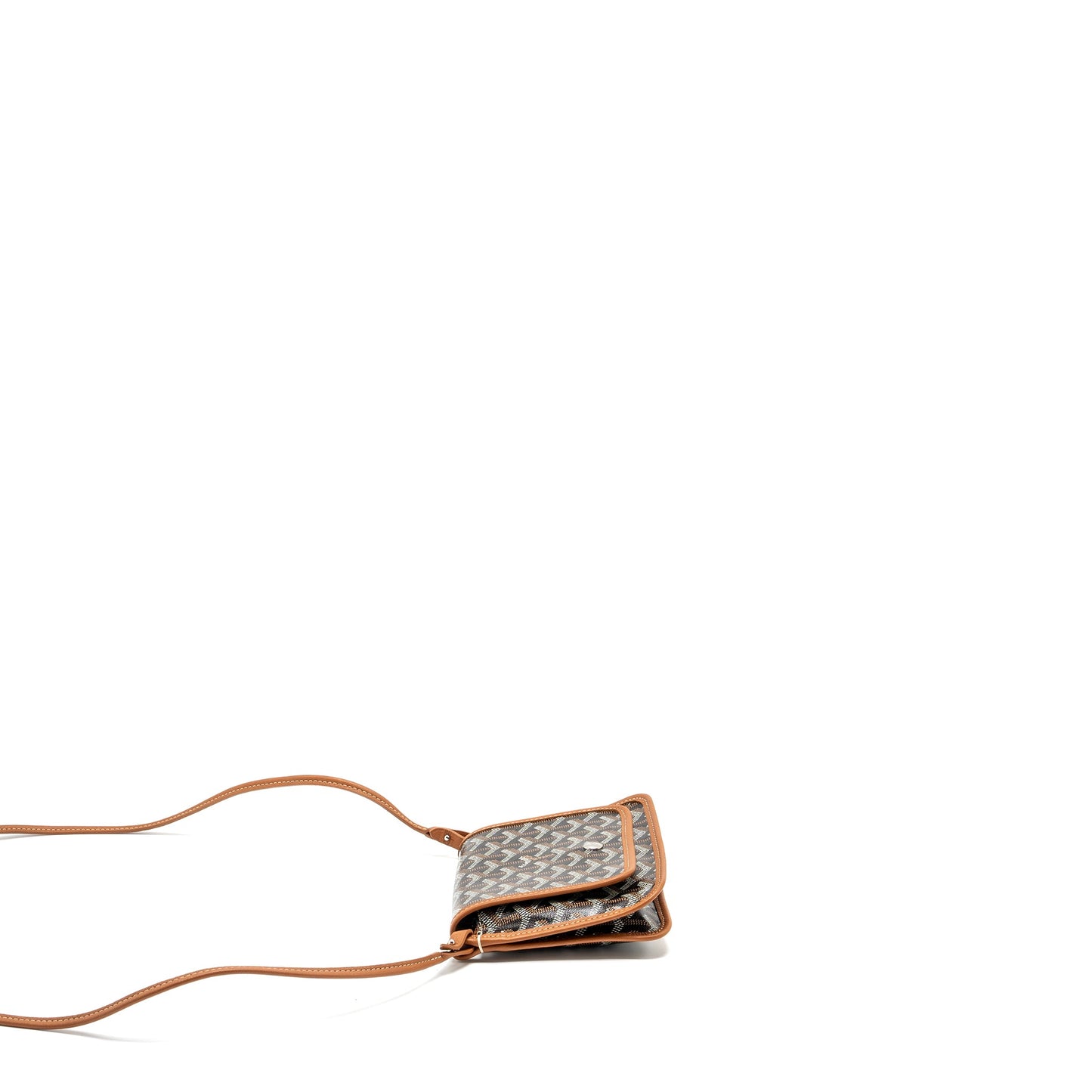 Goyard Portefeuille Pochette Plumet Goyardine Canvas/Leather Noir/Naturel SHW