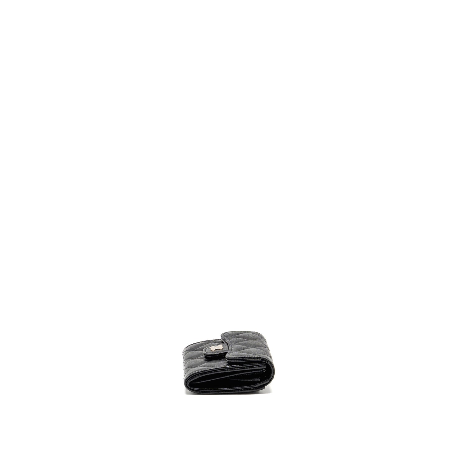 Chanel Classic Flap Card Holder Caviar Black LGHW (Microchip)