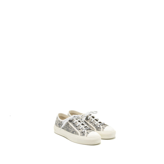 Luxury Dior size 37 walk n sneaker Toile de Jouy Embroidery grey/multicolour