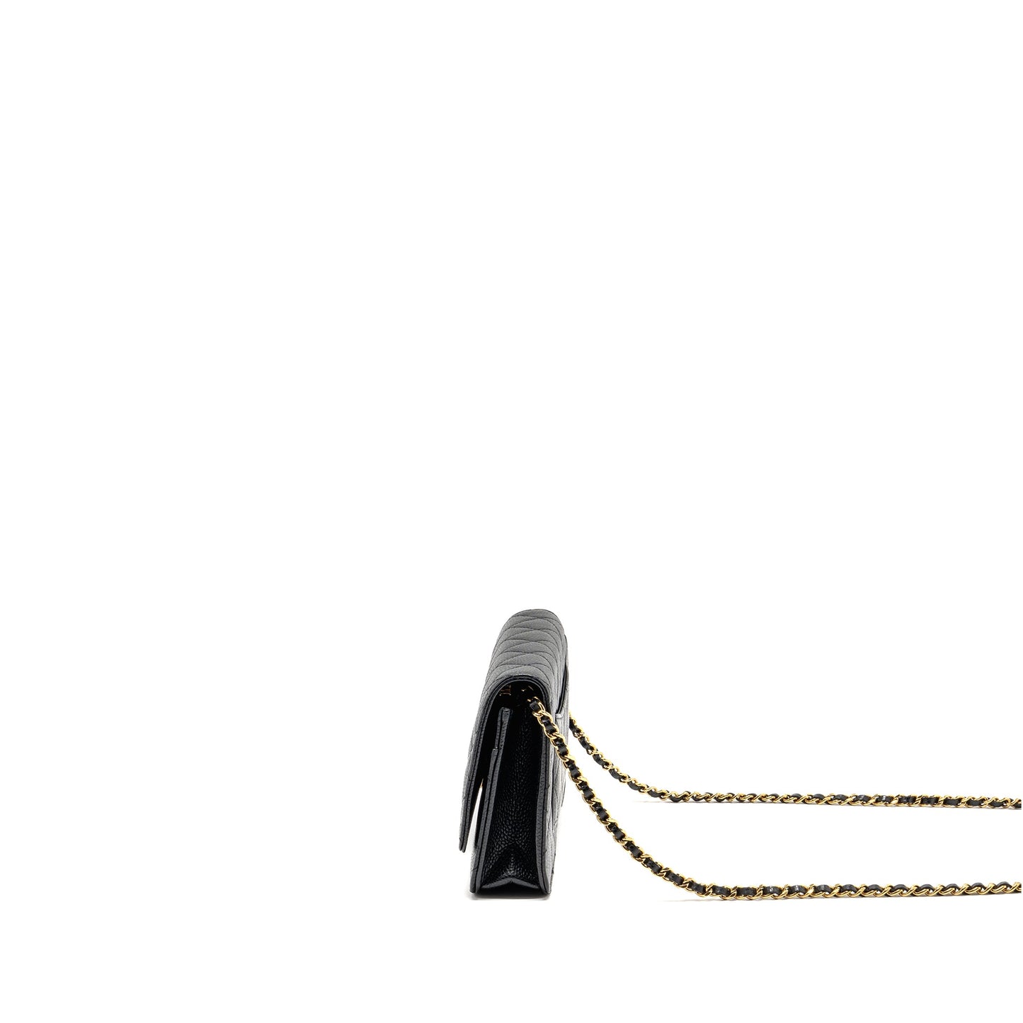 Chanel Classic Wallet On Chain Caviar Black GHW (microchip)