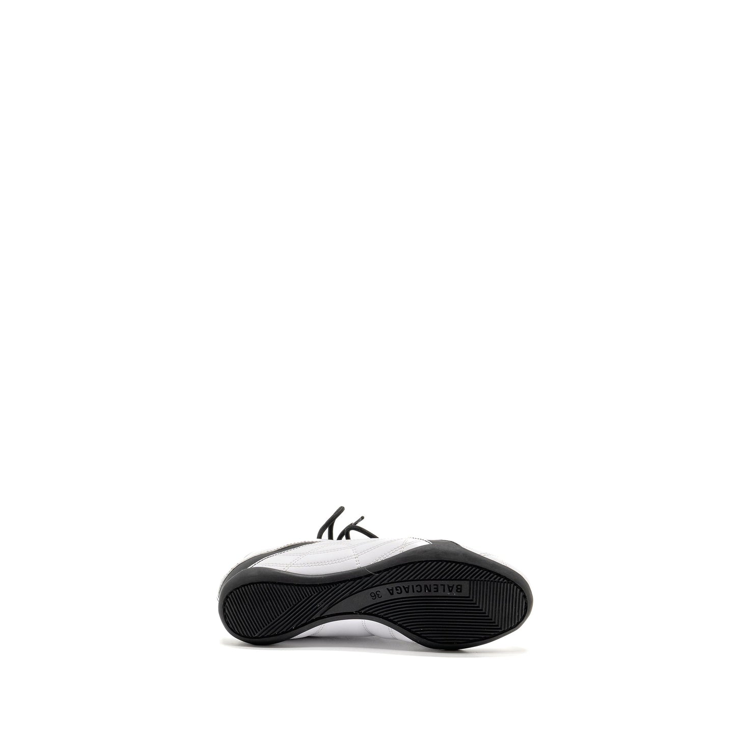 Balenciaga Size 36 Zen Logo-Print Low-top Sneakers Faux Leather White/Black