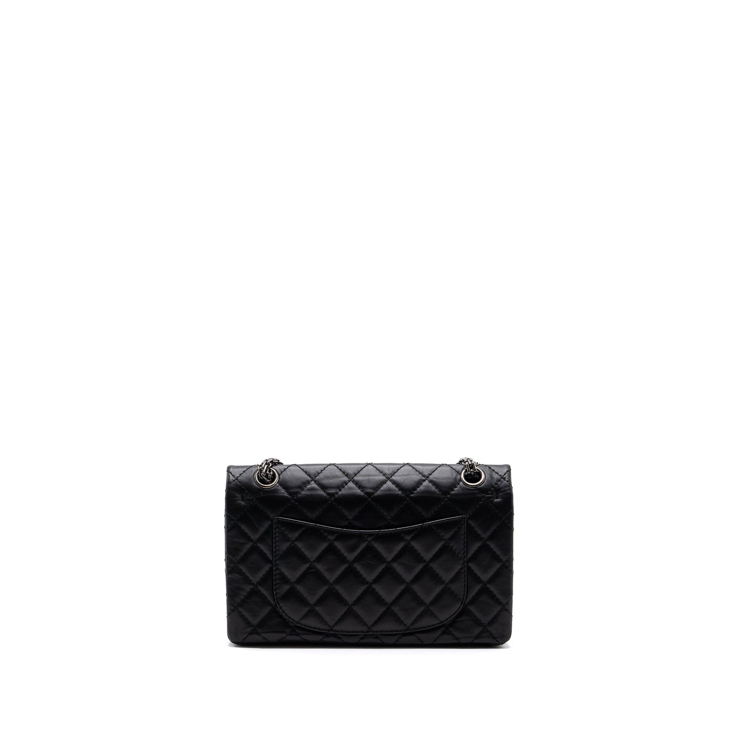 CHANEL 2.55 SMALL REISSUE FLAP  BAG AGED CALFSKIN BLACK RUTHENIUM HARDWARE
