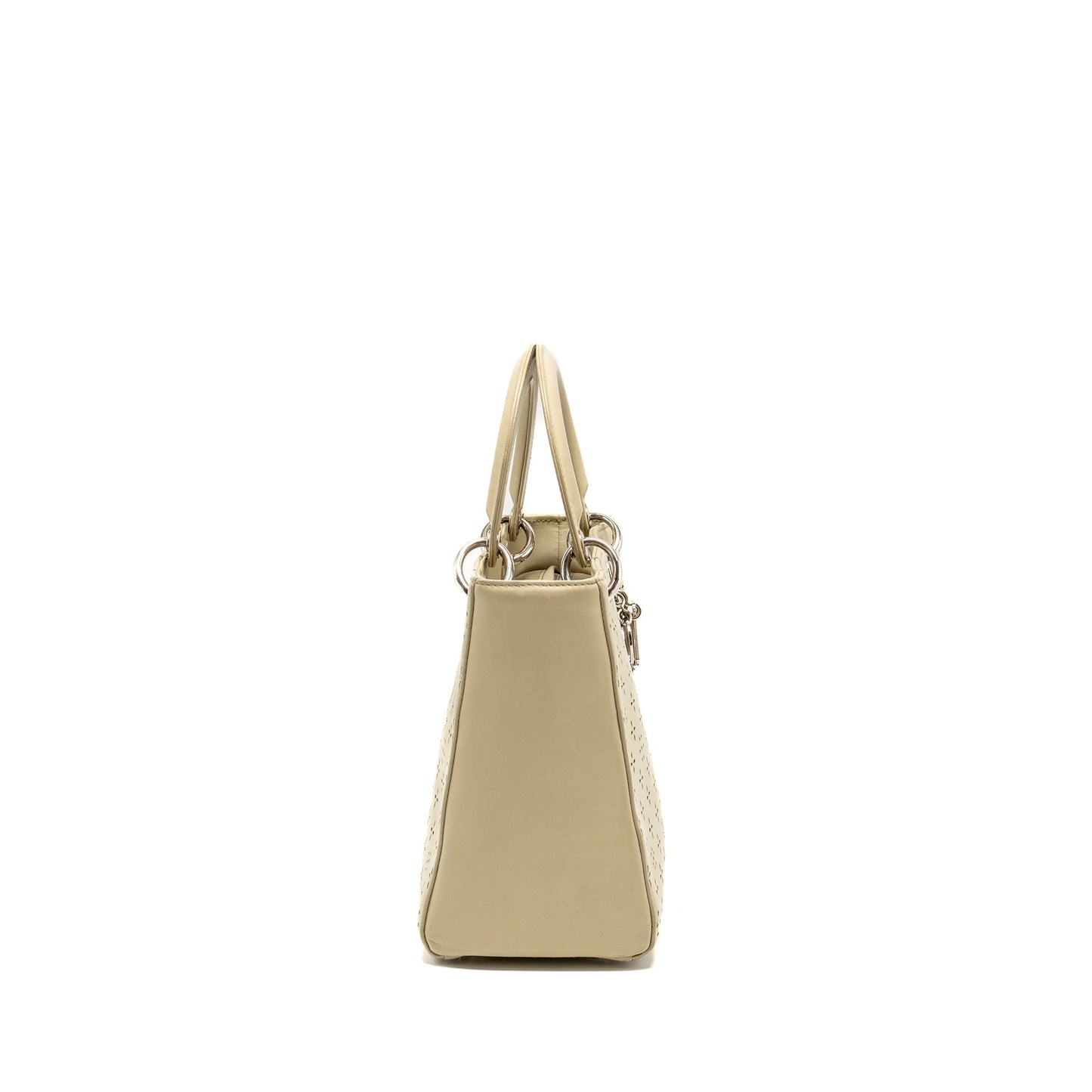 Luxury Dior Medium Lady Luxury Dior Leather Beige SHW