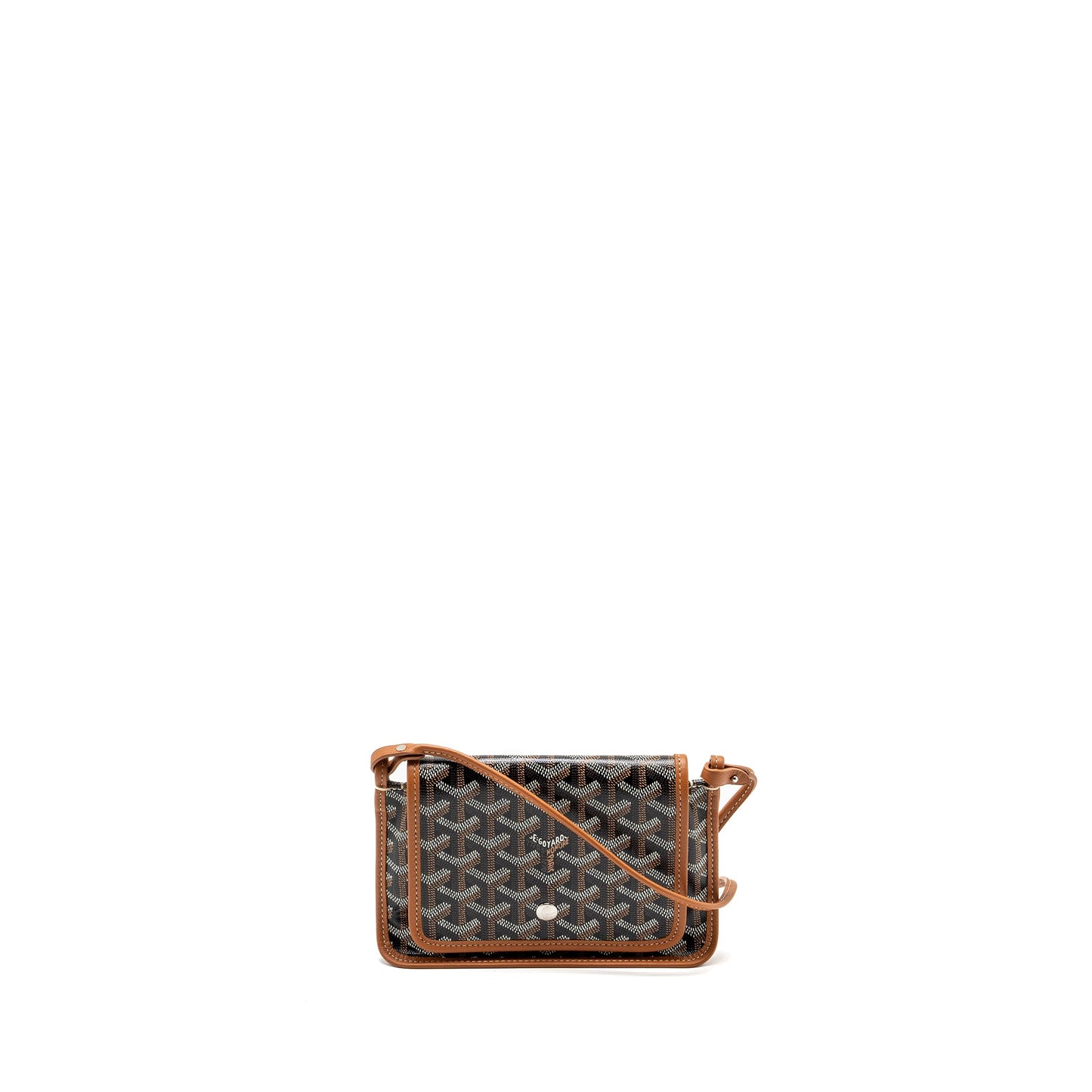 Goyard Portefeuille Pochette Plumet Goyardine Canvas/Leather Noir/Naturel SHW